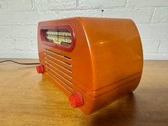 Classic Fada Model 652  Orange / Red Catalin / Bakelite Tube Radio