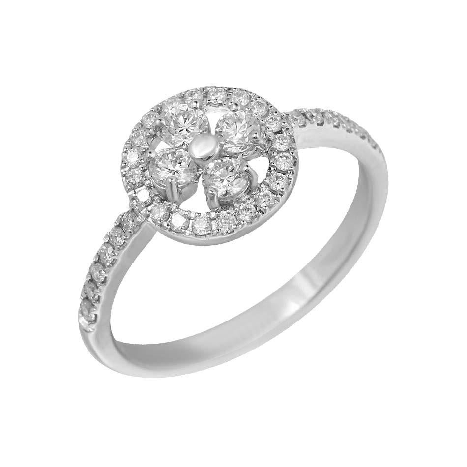 Modern Classic Fancy Diamond White Gold Ring For Sale