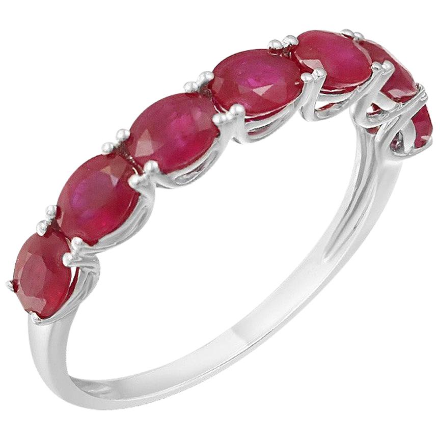 Classic Fancy Ruby White Gold Ring For Sale