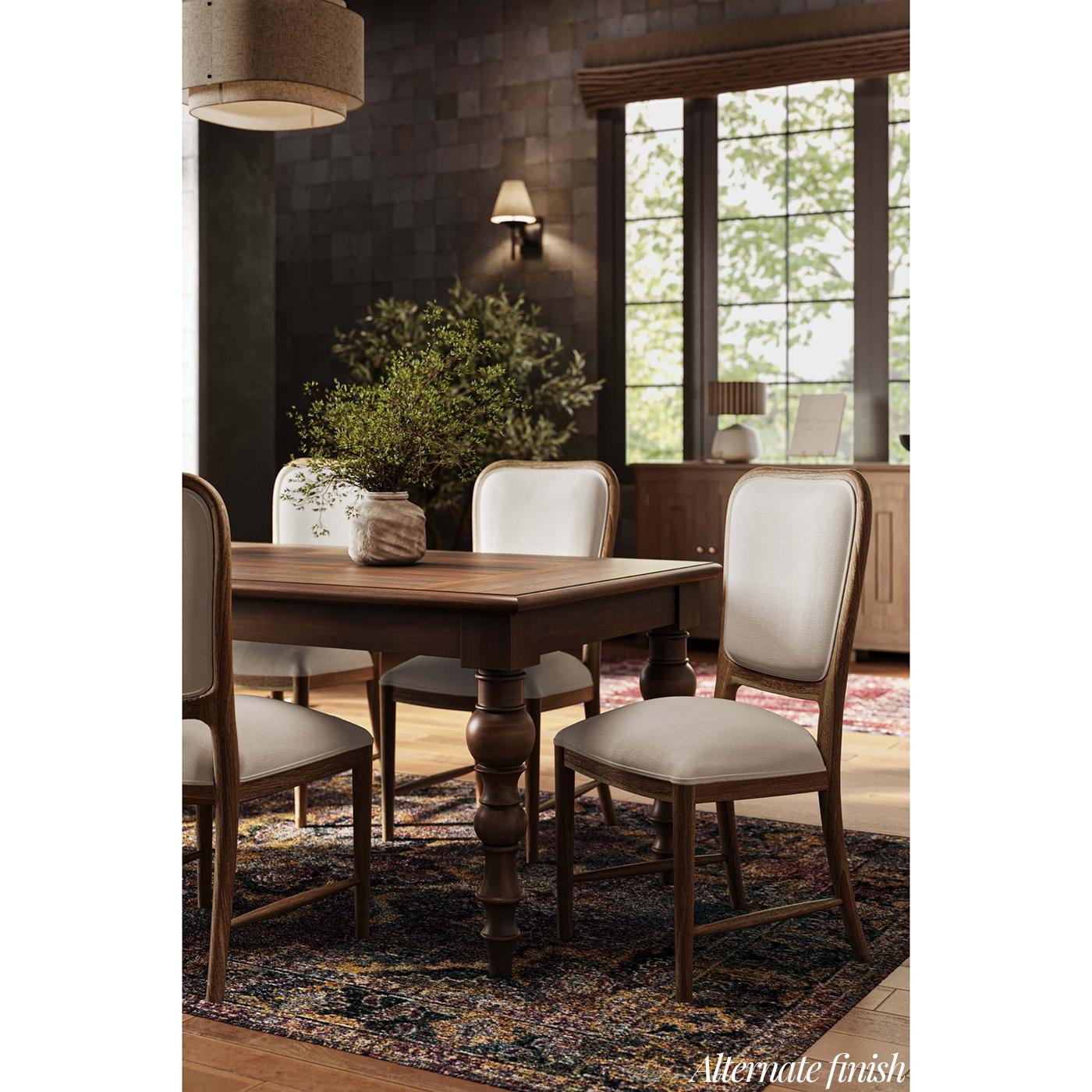Wood Classic Farmhouse Dining Table - Walnut Finish For Sale