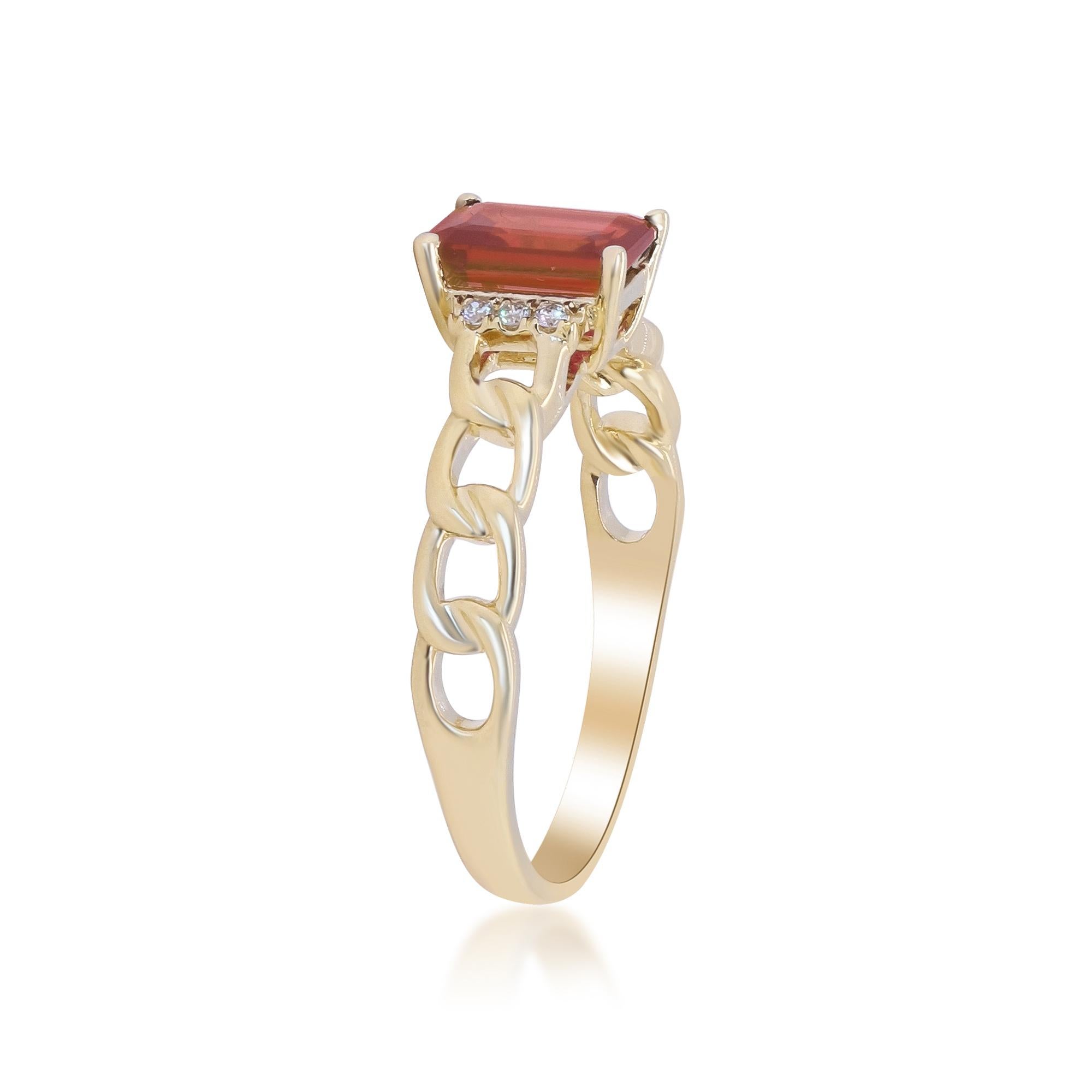 Art Deco Classic Fire Opal with Diamond Accents 14k Yellow Gold Ring For Women/Girls For Sale