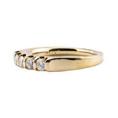 Classic Five Stone 0.50CTW Diamond Wedding Band Ring in 14 Karat Yellow Gold