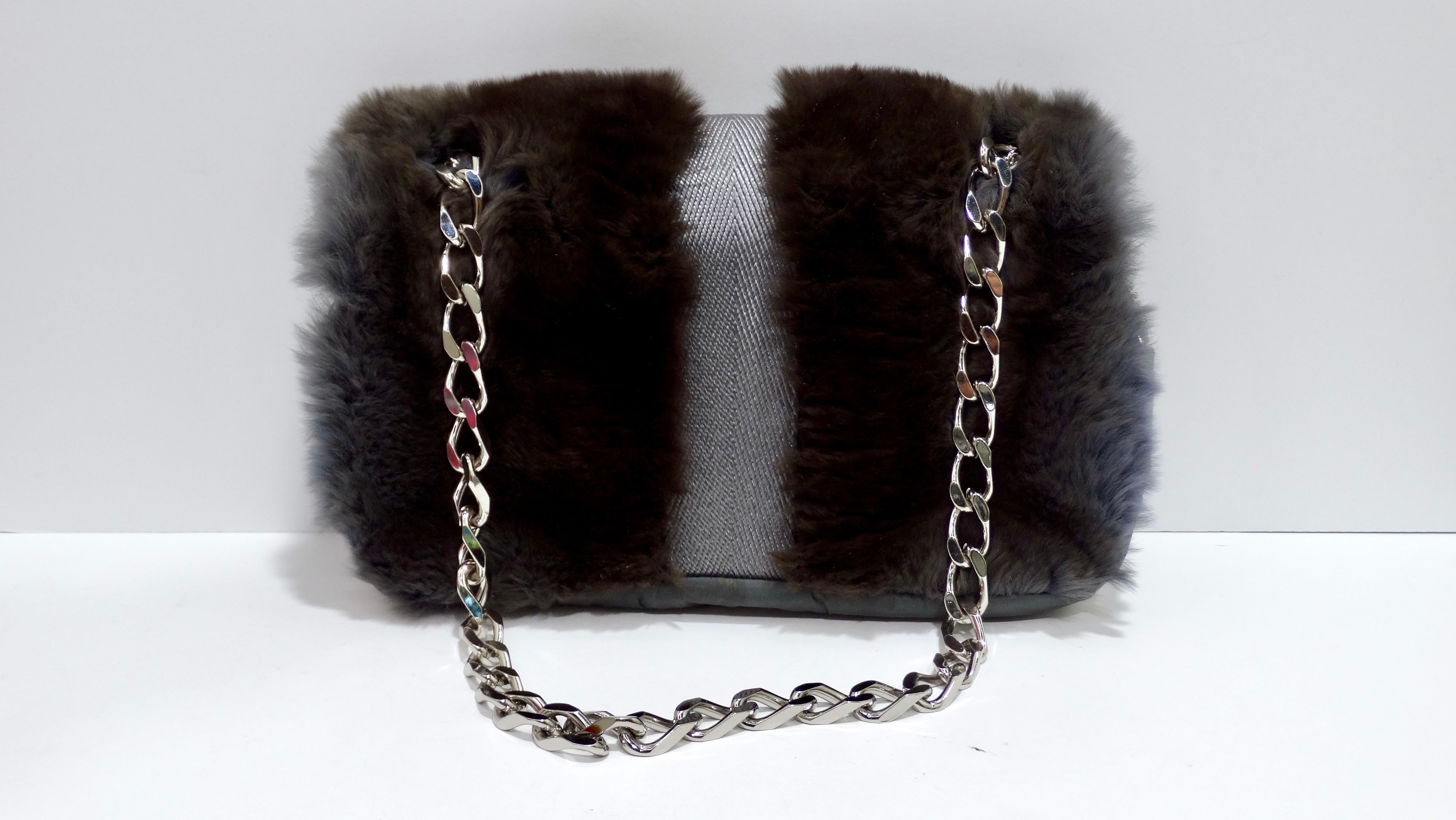 Women's or Men's Classic Flap Limited Edition Rabbit Fur Shoulder Bag For Sale