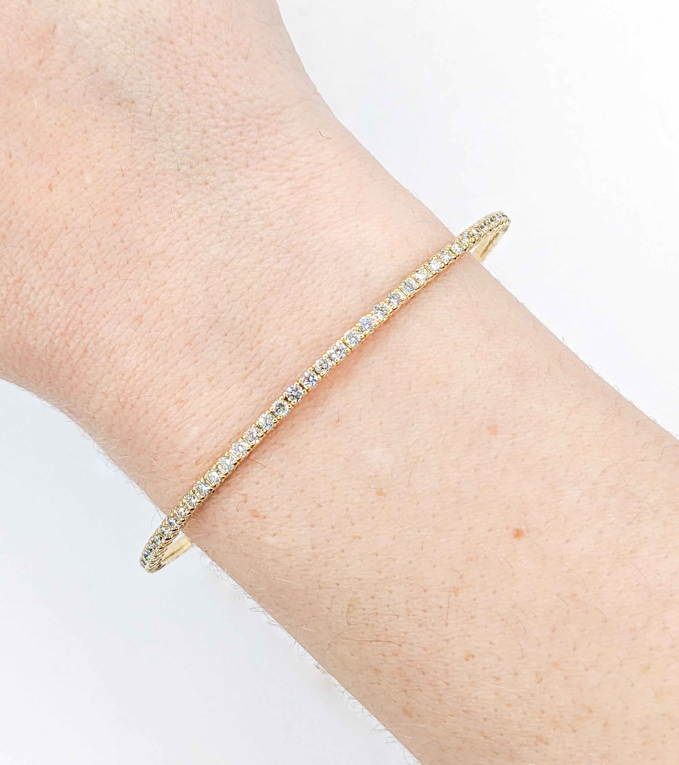 Klassischer flexibler Diamant-Armreif aus Gelbgold (Zeitgenössisch)