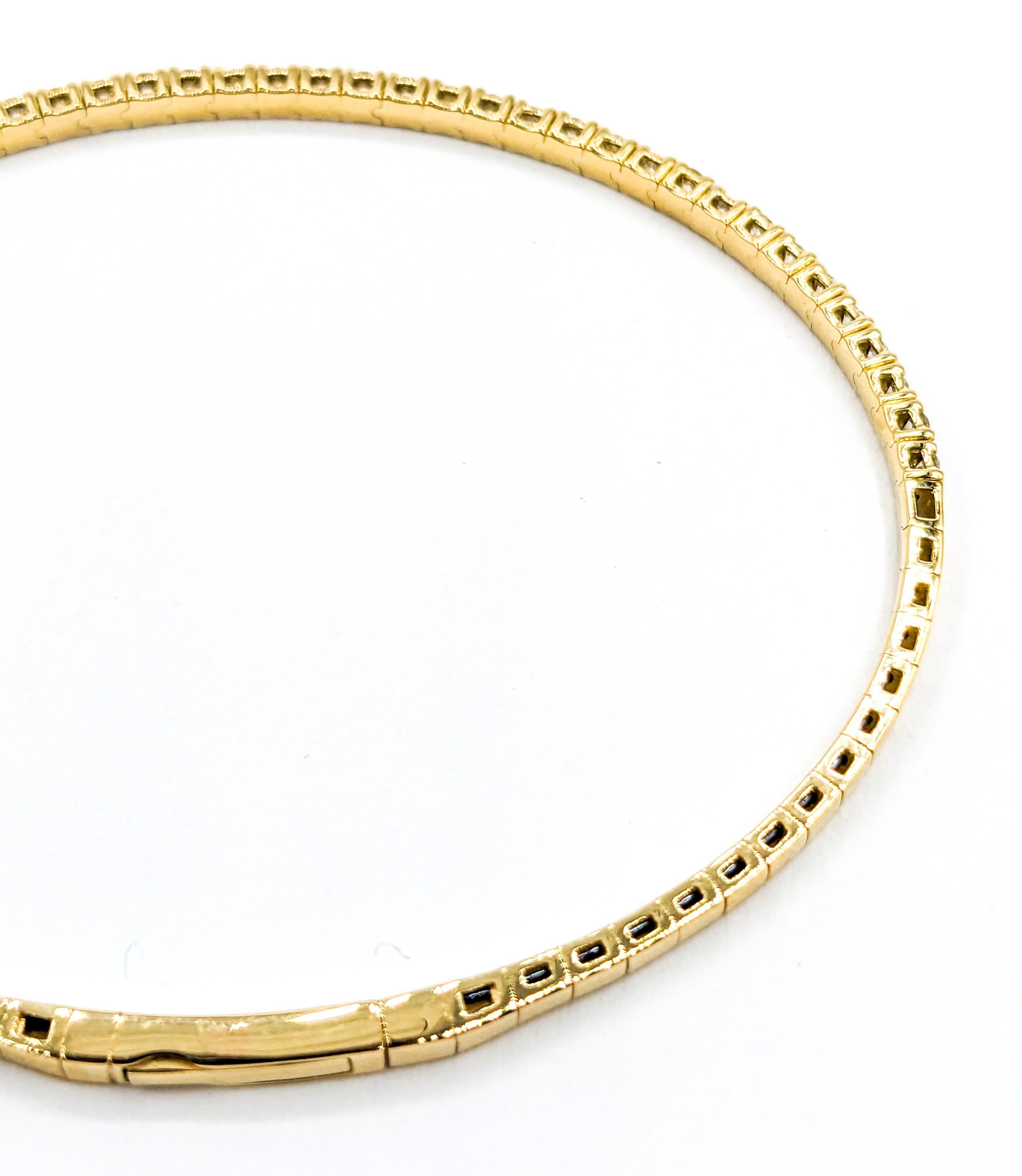Klassischer flexibler Diamant-Armreif aus Gelbgold im Zustand „Neu“ in Bloomington, MN