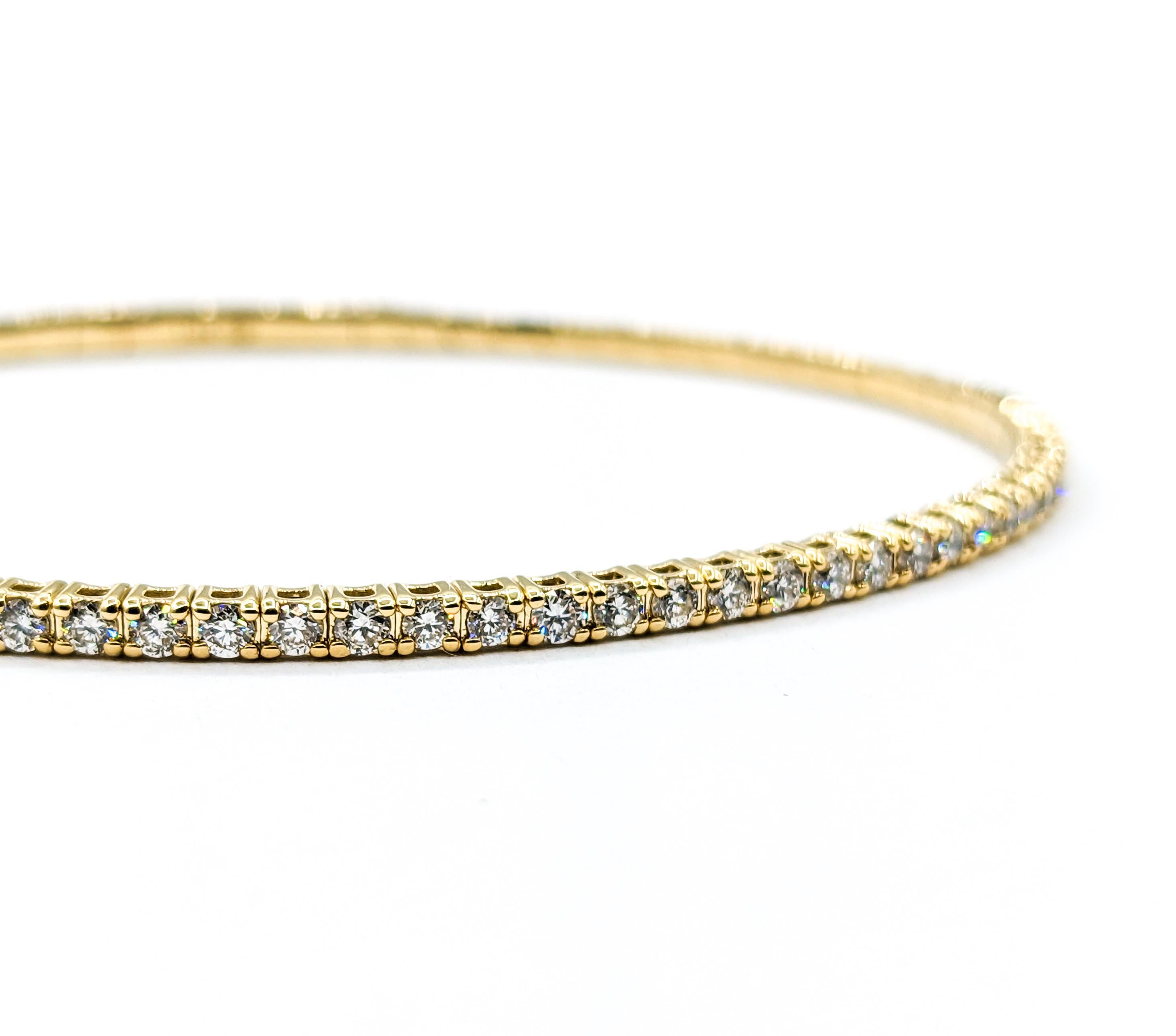 Klassischer flexibler Diamant-Armreif aus Gelbgold 2