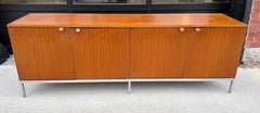 Classic Florence Knoll for Knoll Credenza, leather pulls /chromed steel base