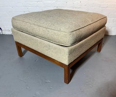 Classic Florence Knoll for Knoll Modernist Walnut & Fabric Ottoman