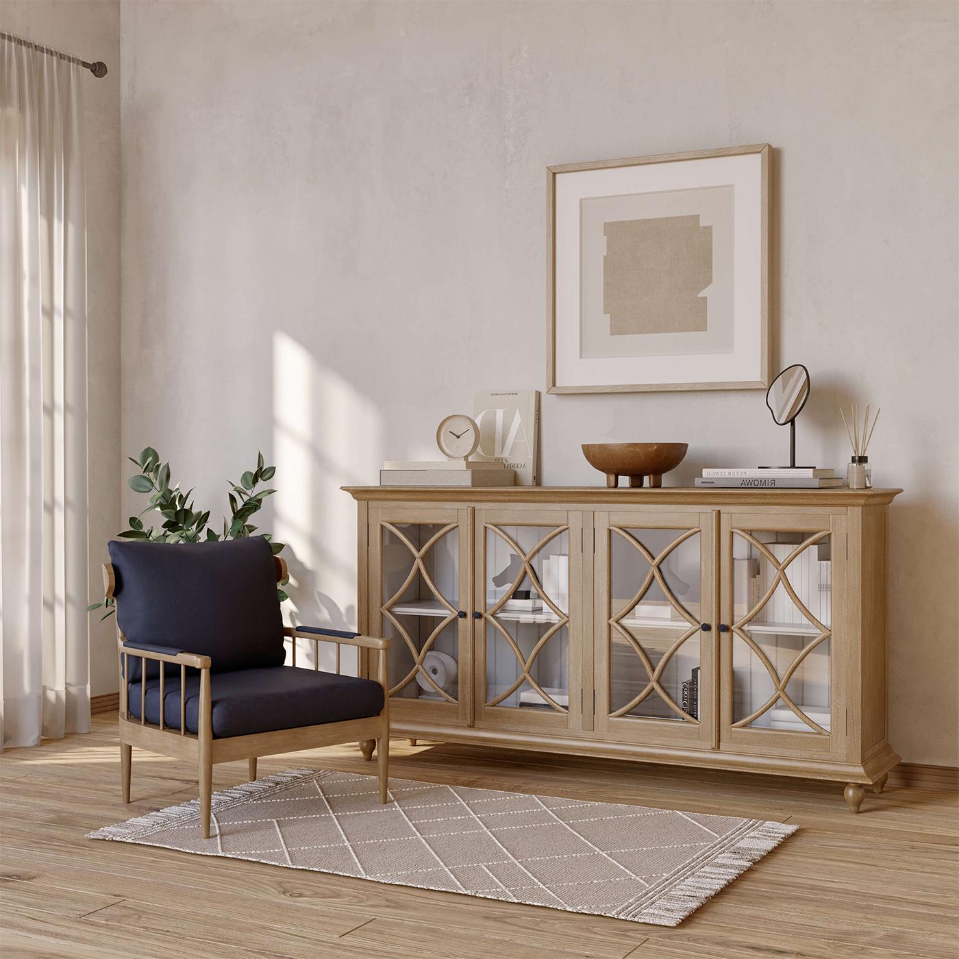 Credenza clásica de cuatro puertas en venta 1