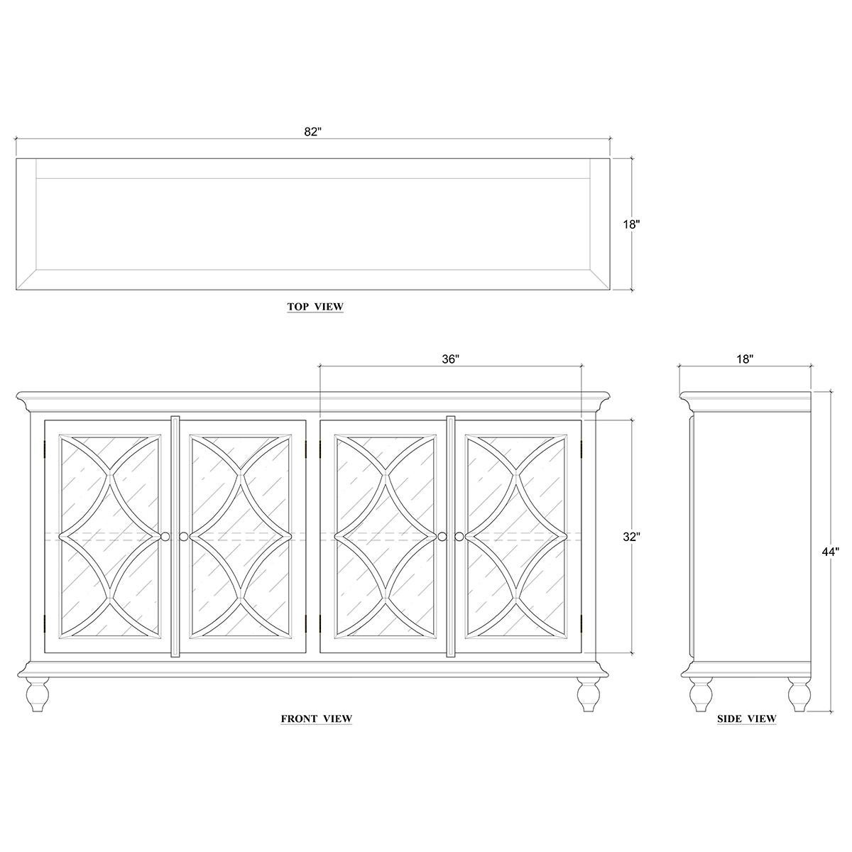 Credenza clásica de cuatro puertas en venta 2