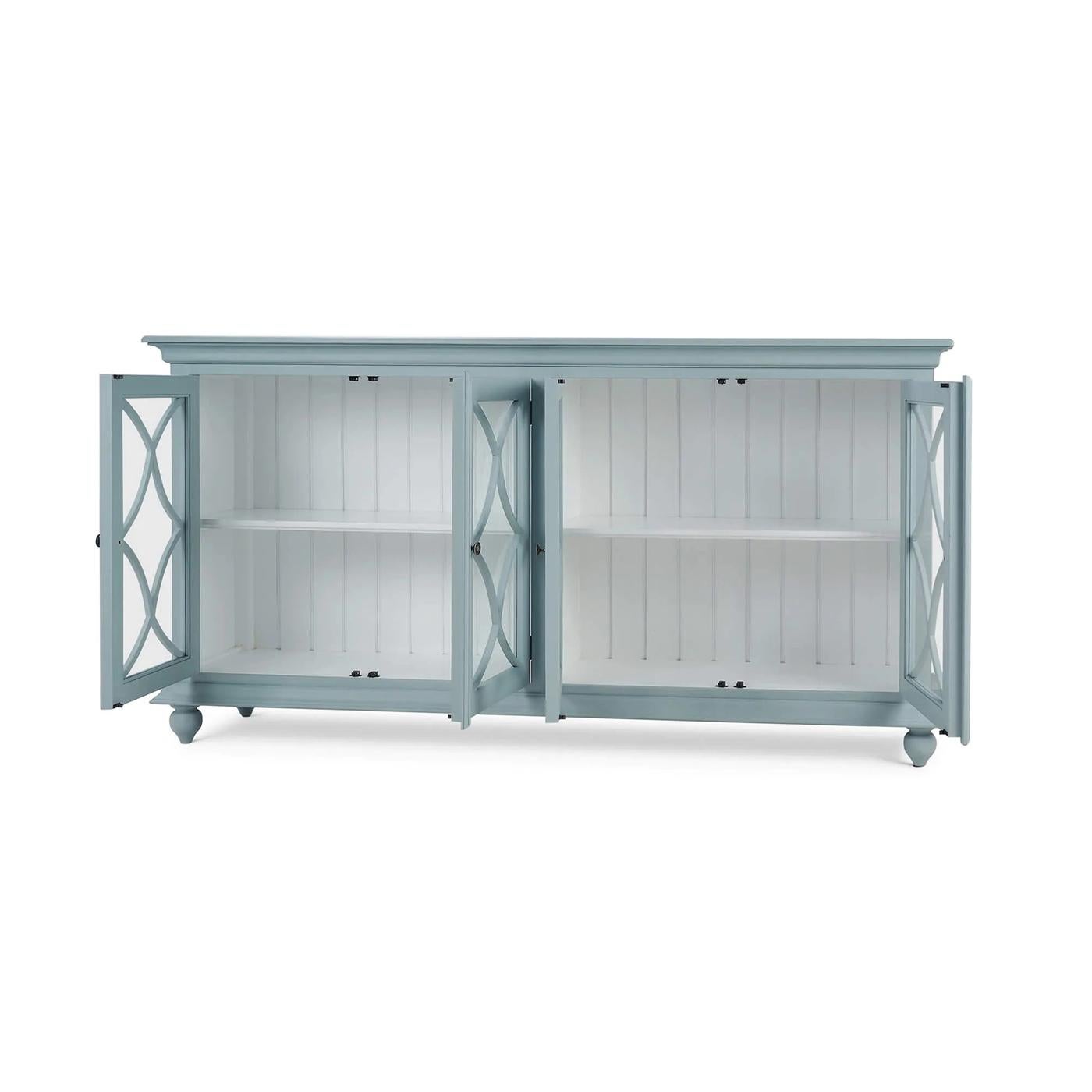 Regency Classic Four Door Credenza - Frosted Blue For Sale