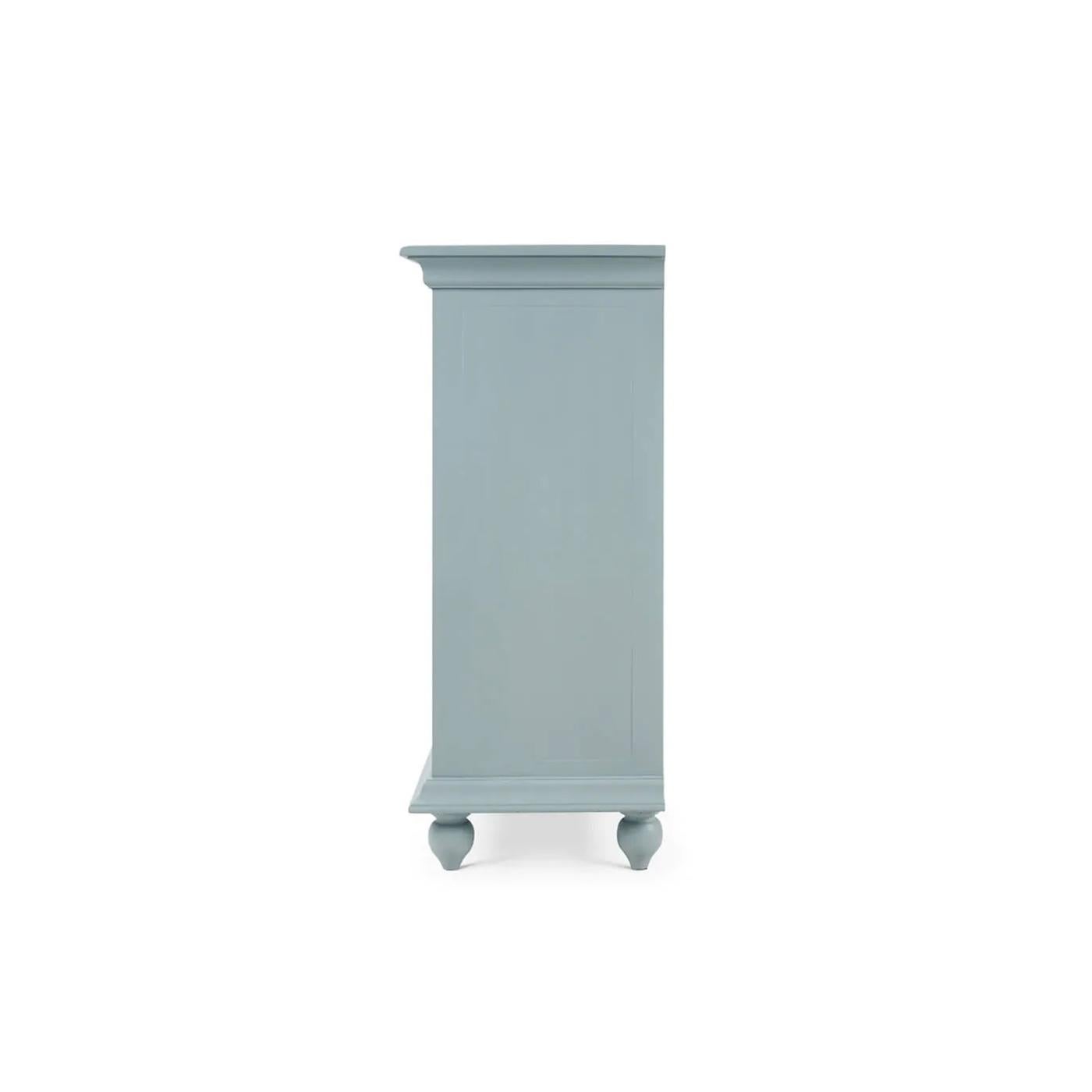 Classic Four Door Credenza - Frosted Blue In New Condition For Sale In Westwood, NJ