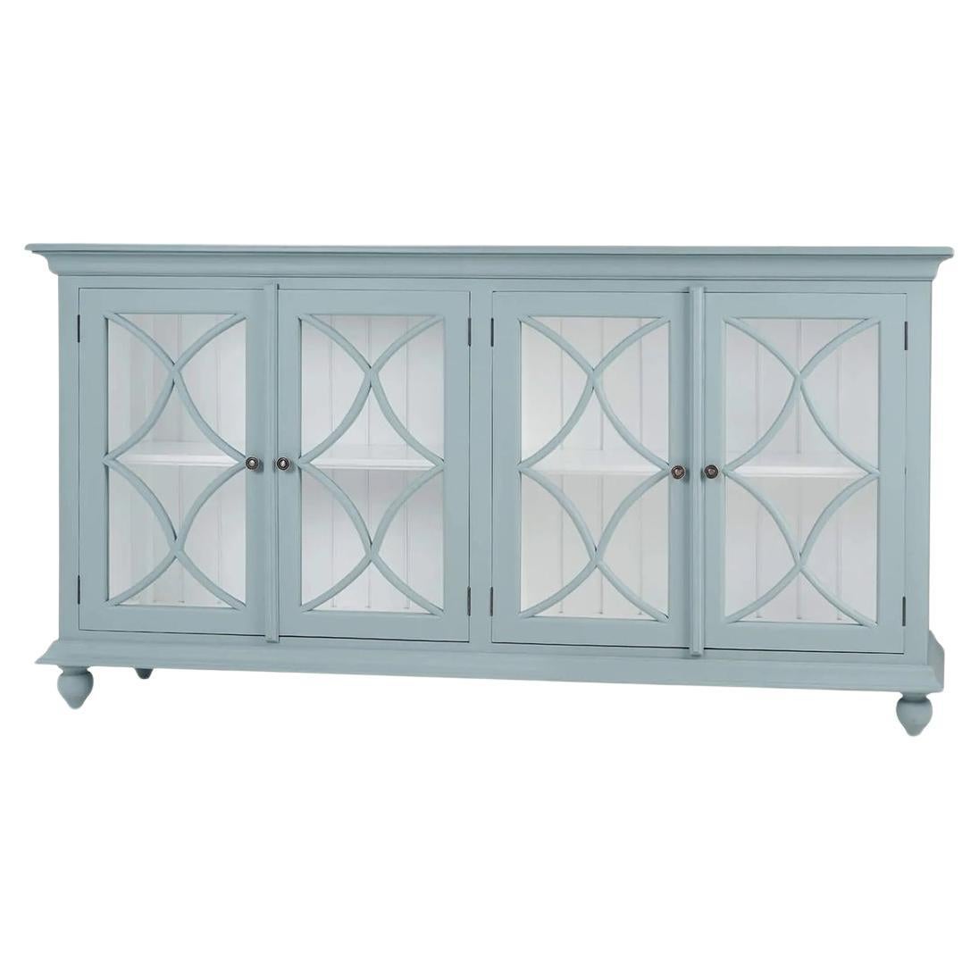 Credenza Clásica Cuatro Puertas - Azul Esmerilado