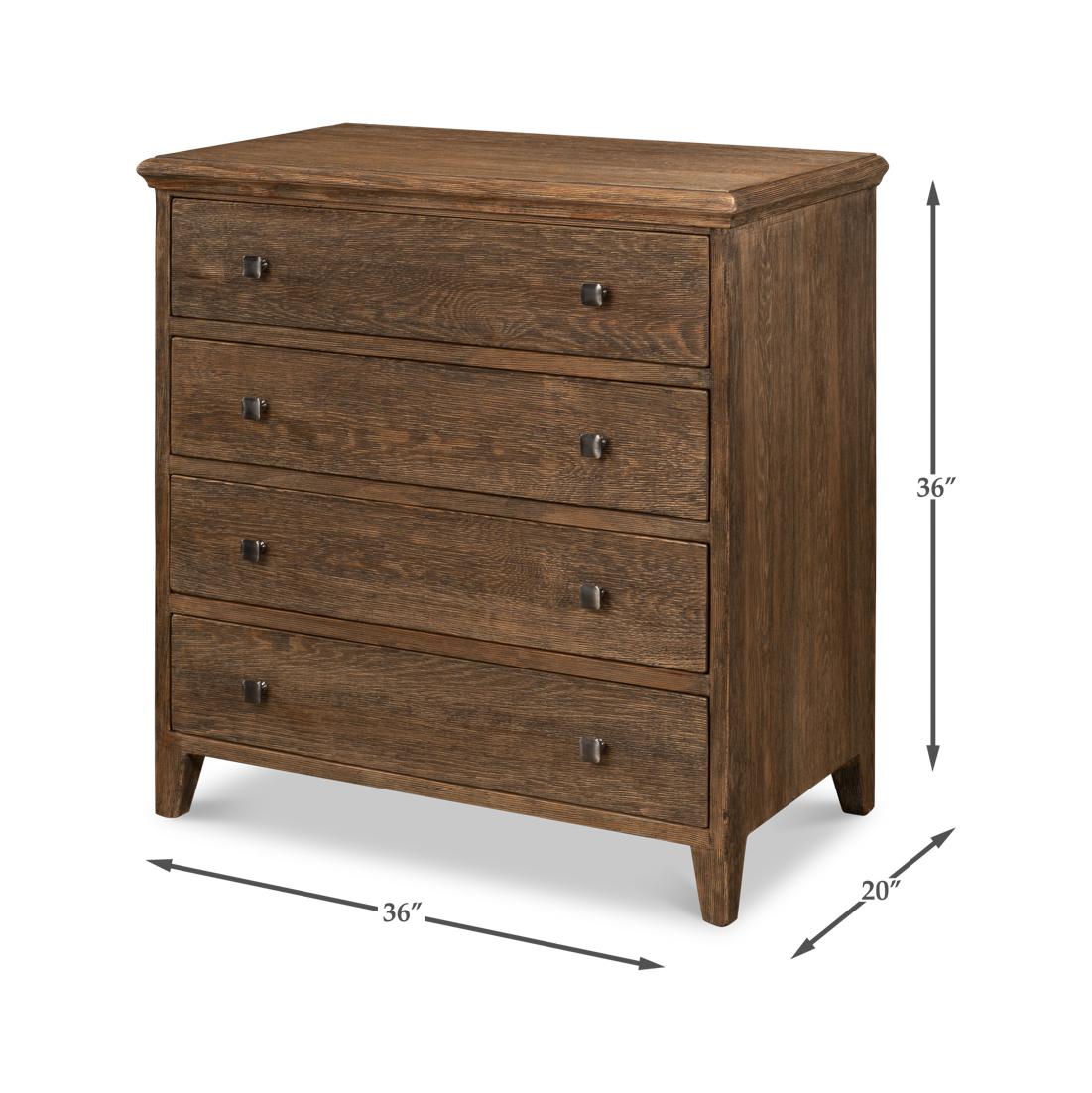 Wood Classic Four Drawer Chest For Sale