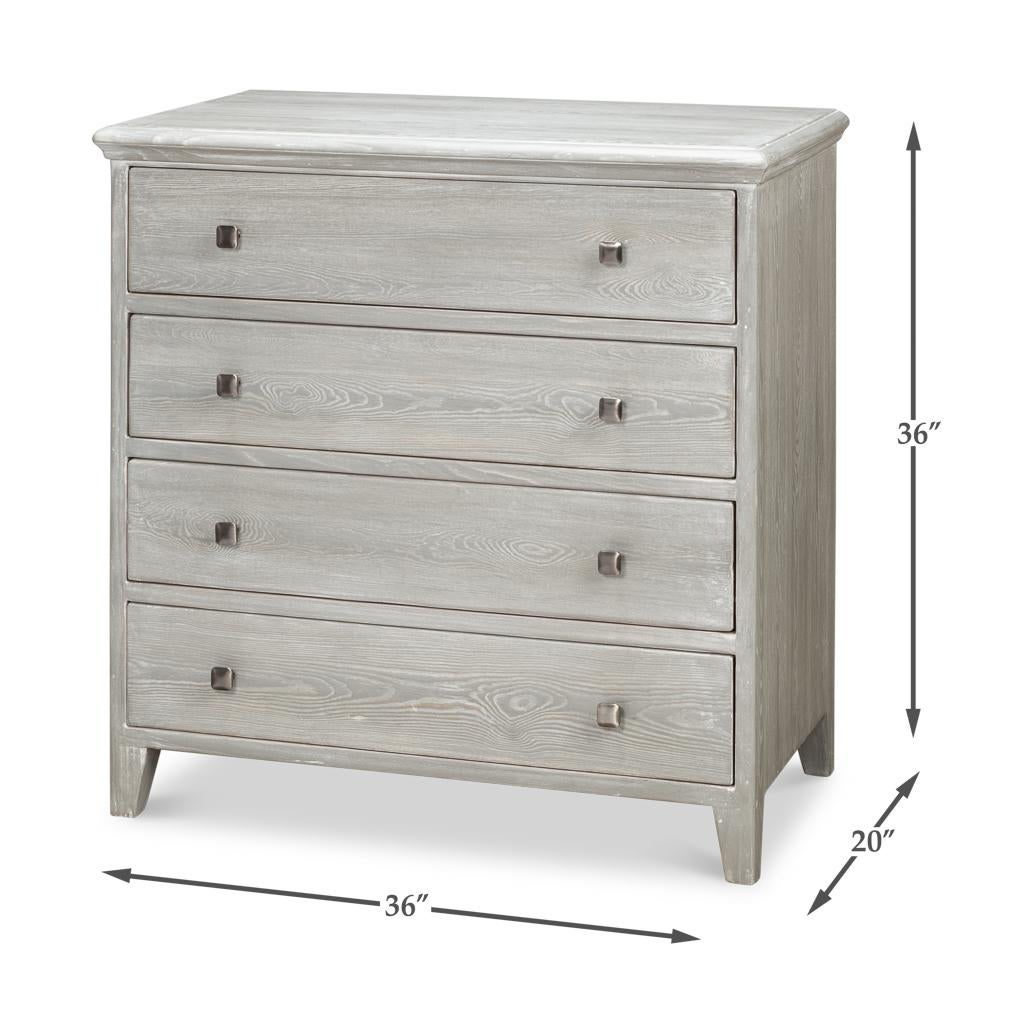 Classic Four Drawer Chest - Gray Wash For Sale 4