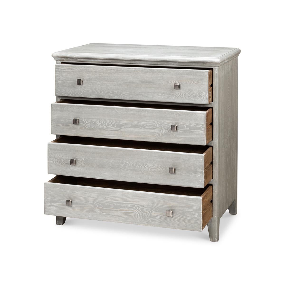 Rustic Classic Four Drawer Chest - Gray Wash For Sale