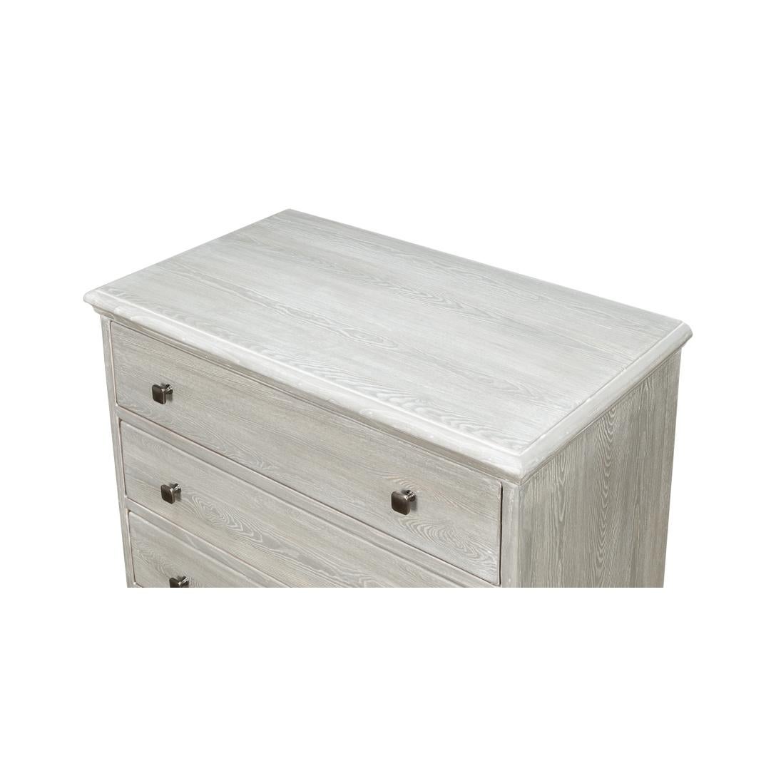Asian Classic Four Drawer Chest - Gray Wash For Sale