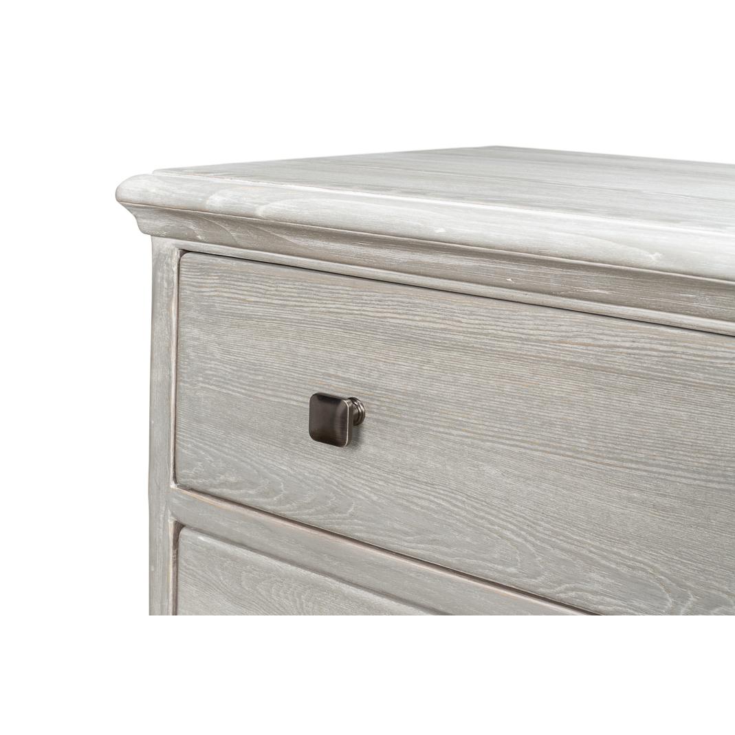 Contemporary Classic Four Drawer Chest - Gray Wash For Sale