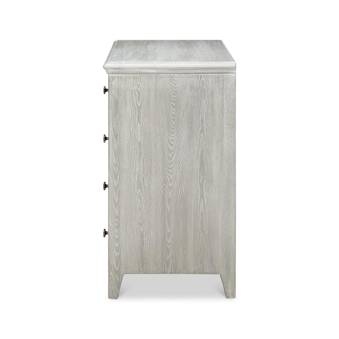 Wood Classic Four Drawer Chest - Gray Wash For Sale
