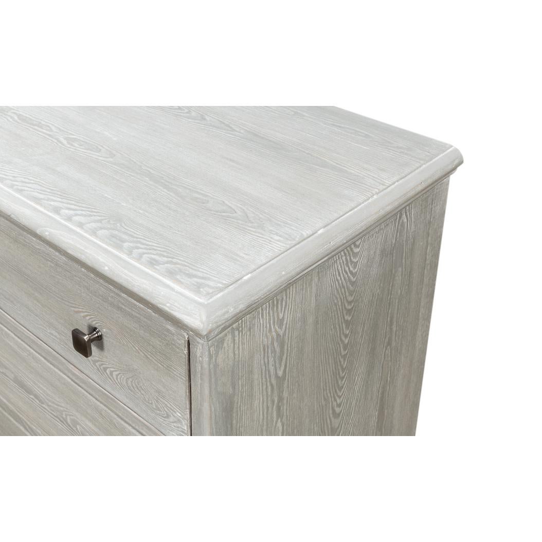 Cassettiera classica a quattro cassetti - Lavaggio grigio in vendita 2
