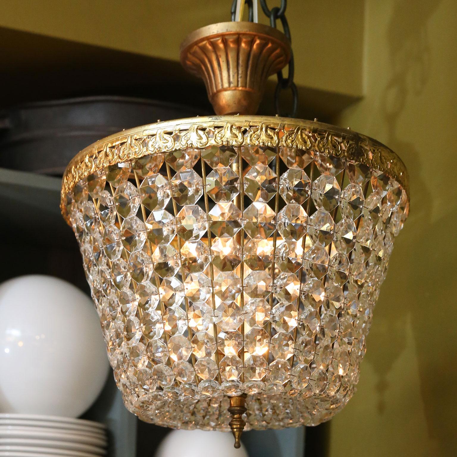 Brass Classic French 1960s Flush Mount