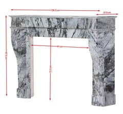 Cheminée d'appartement classique française du 19ème siècle - Italian Bleu Fleuri