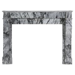 Classic French 19th Century Apartment Fireplace Surround - Italian Bleu Fleuri