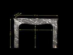 Classic French Antique Fireplace Surround in Belgian Grey Marble