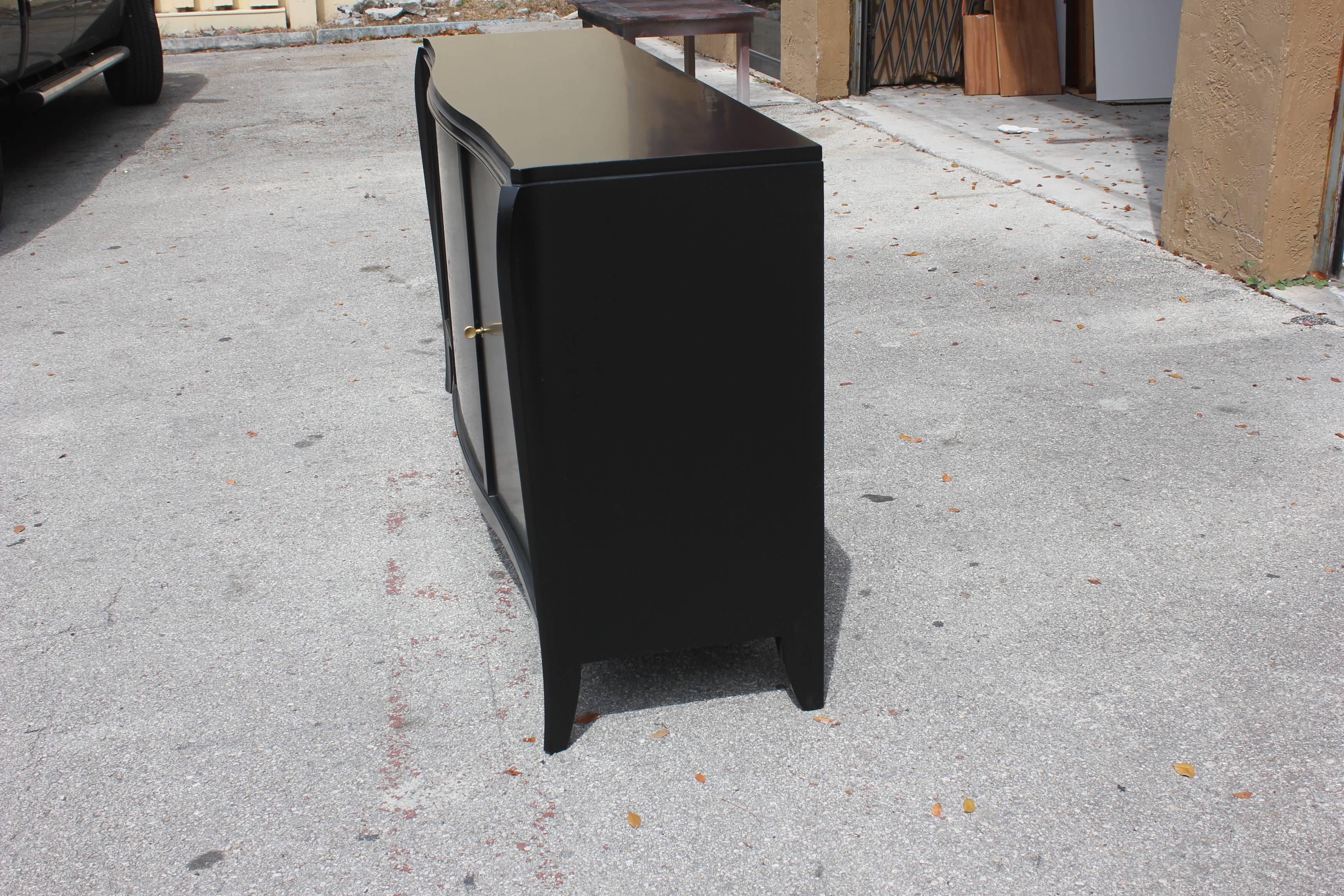 Classic French Art Deco Ebonized Sideboard or Credenza, 1940s 9