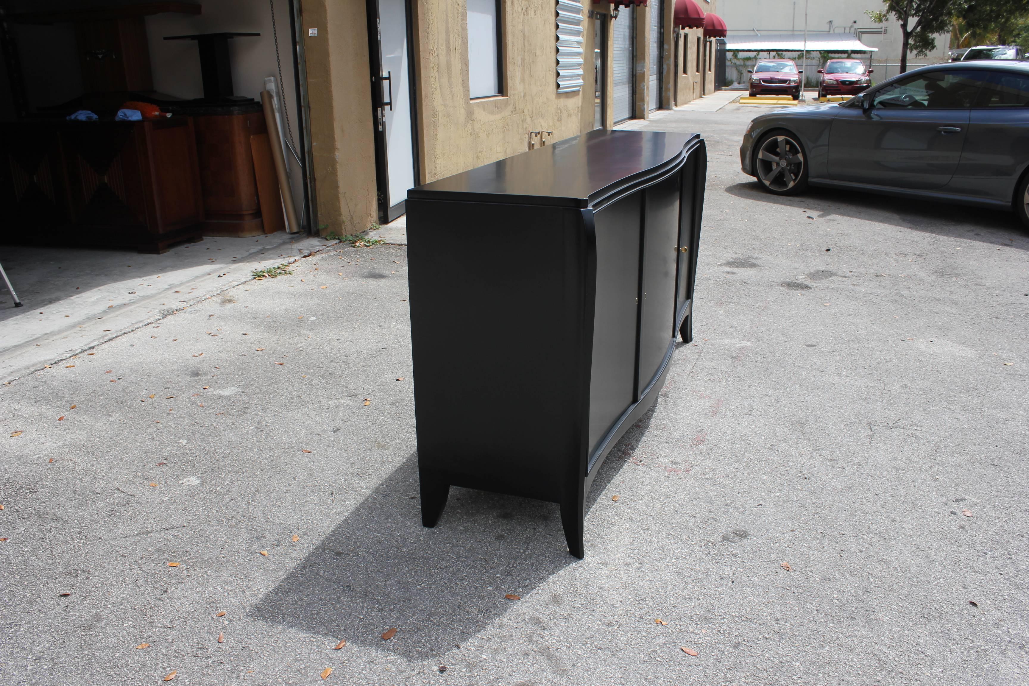 Classic French Art Deco Ebonized Sideboard or Credenza, 1940s 14