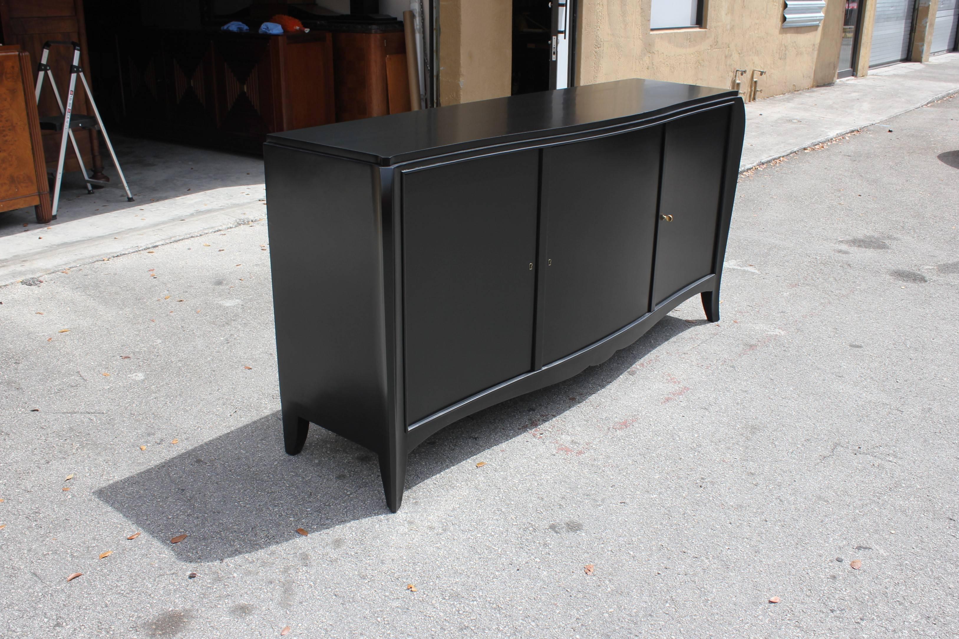 Classic French Art Deco Ebonized Sideboard or Credenza, 1940s 2