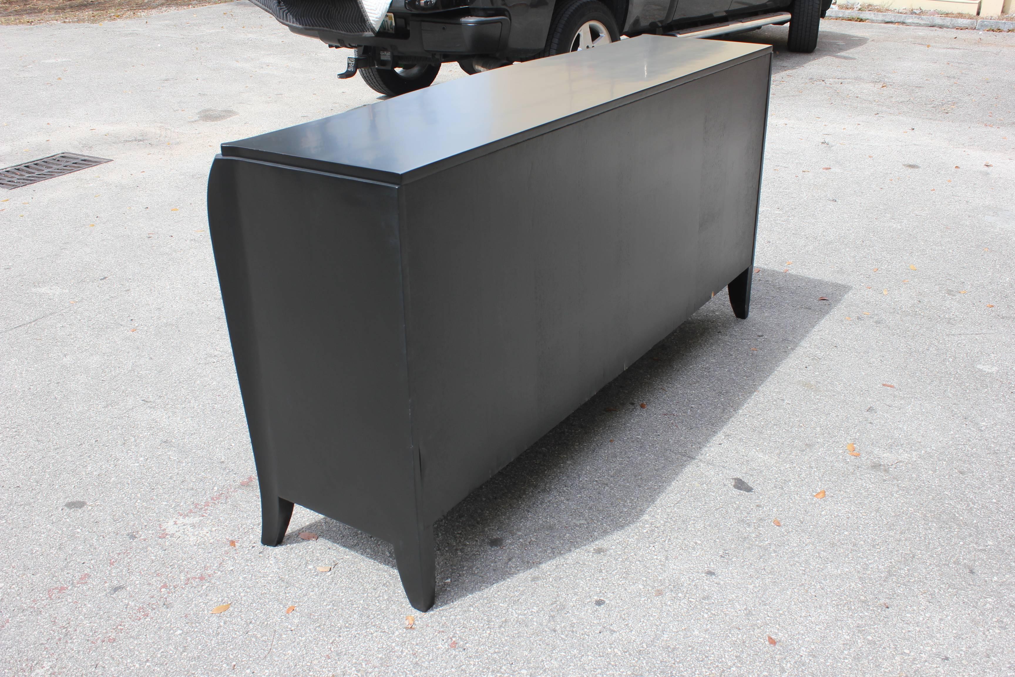 Classic French Art Deco Ebonized Sideboard or Credenza, 1940s 3