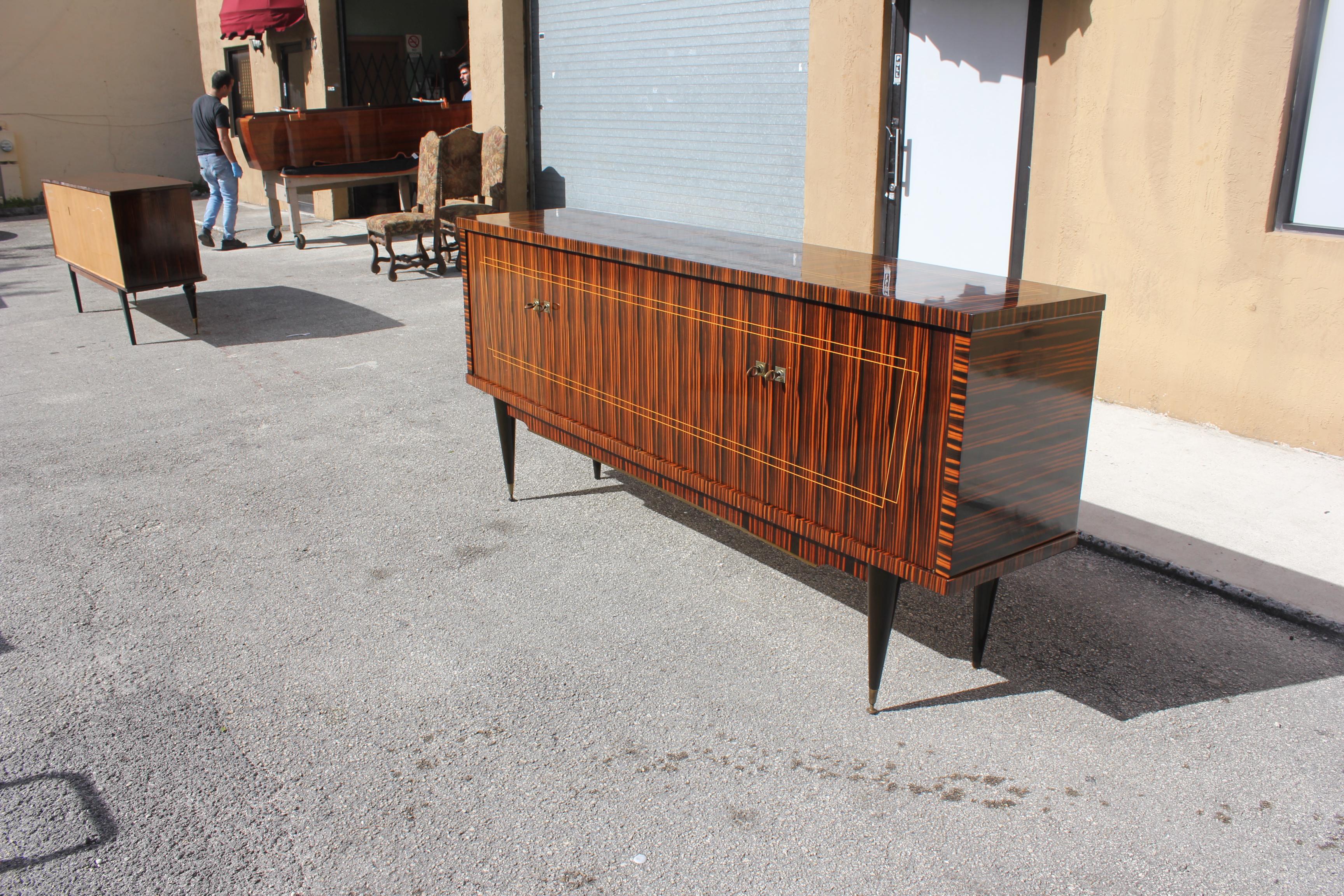 Classic French Modern Exotic Macassar Ebony Sideboard / Buffet / Crendenzas 9