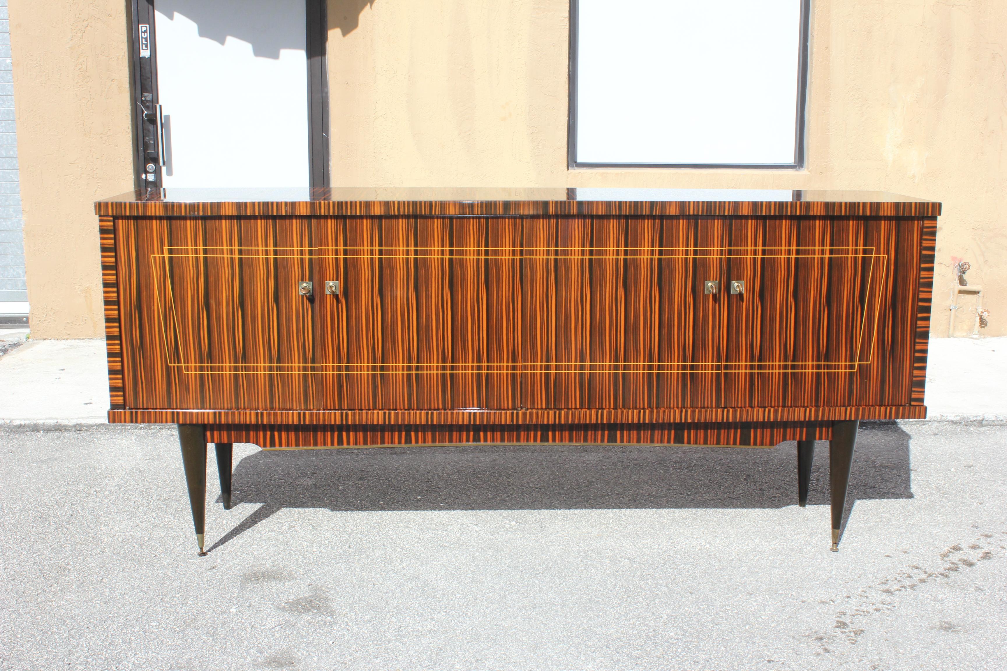 Classic French Modern Exotic Macassar Ebony Sideboard / Buffet / Crendenzas 1