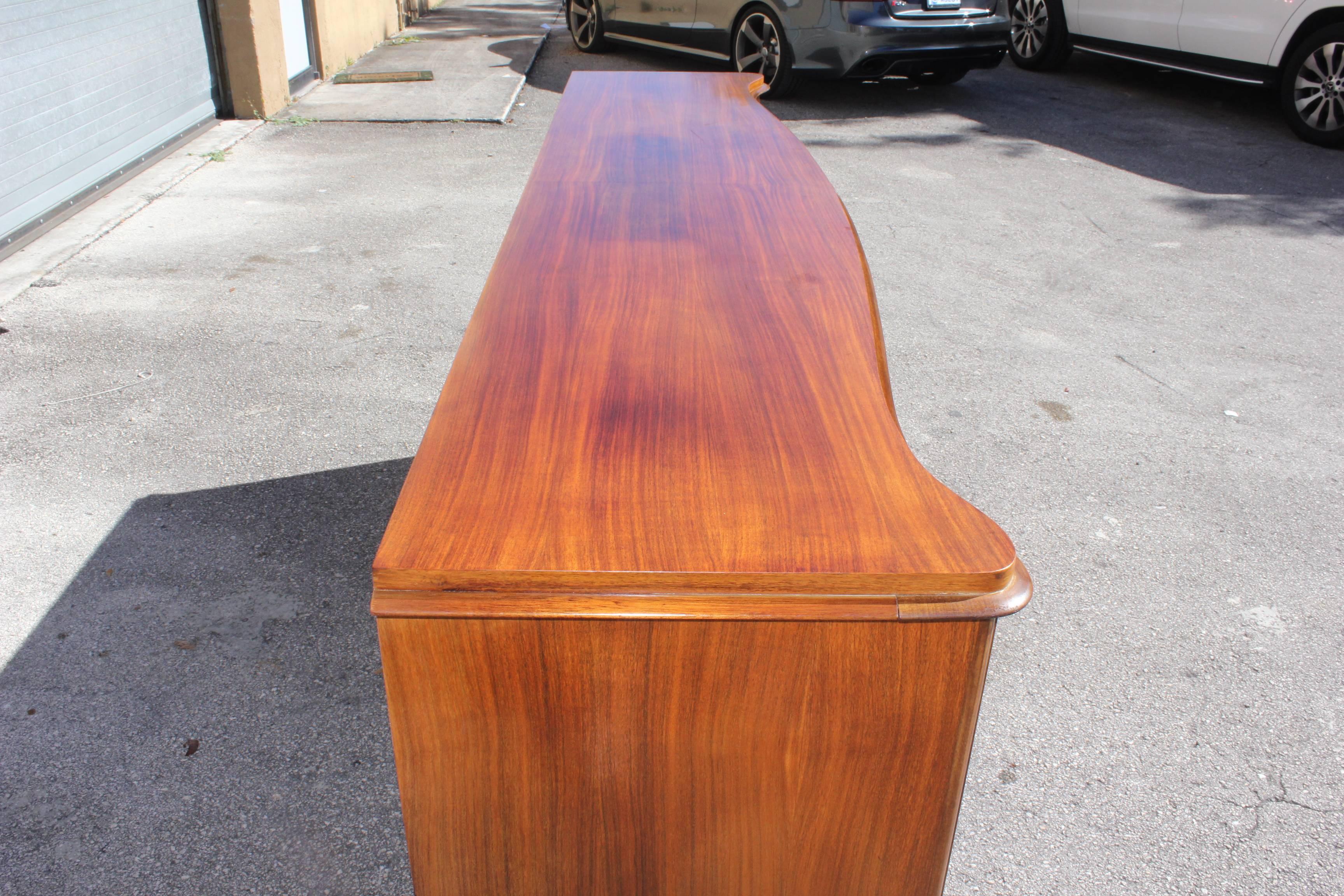 Classic French Art Deco Sunburst Centre Sideboard Rosewood by Jules Leleu Style 8