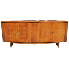 Classic French Art Deco Sunburst Centre Sideboard Rosewood by Jules Leleu Style