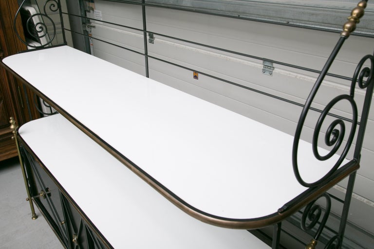 Classic French Baker’s Rack with Glass Shelving at 1stDibs