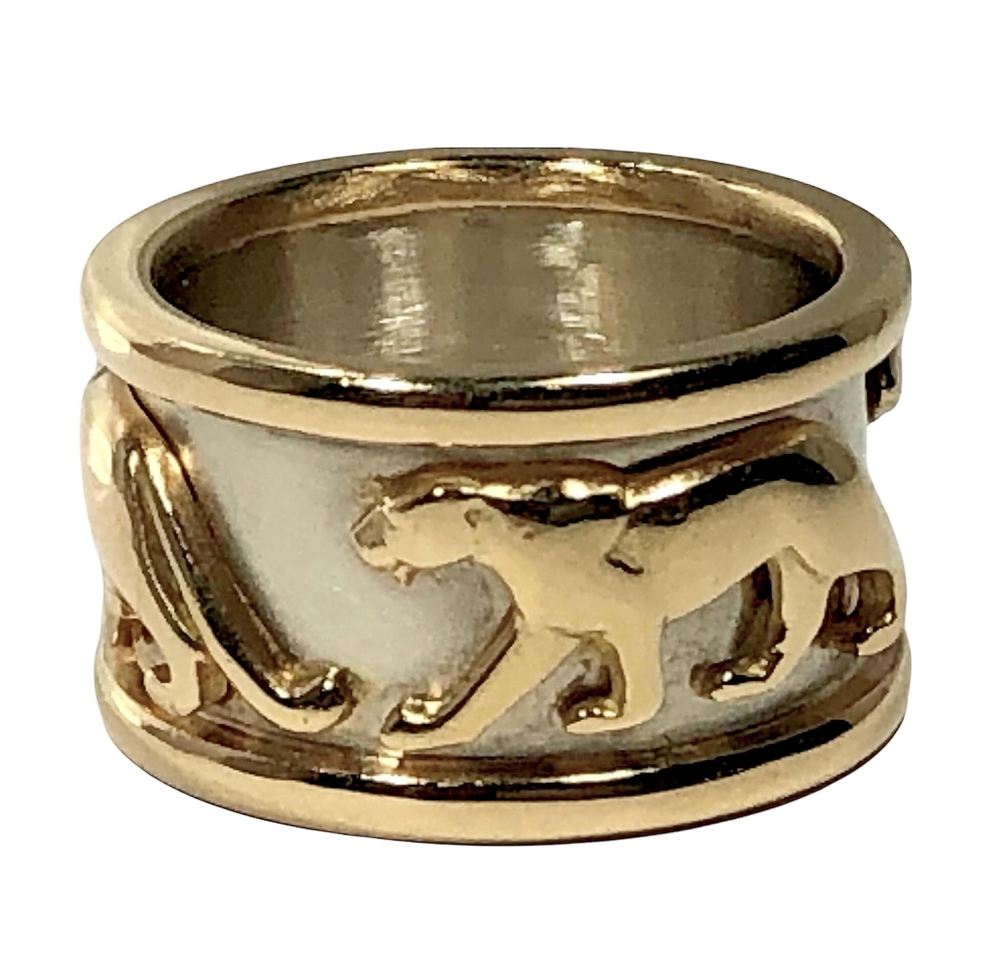 Französisches Cartier 18k Gold Pantherband im Zustand „Gut“ in Palm Beach, FL