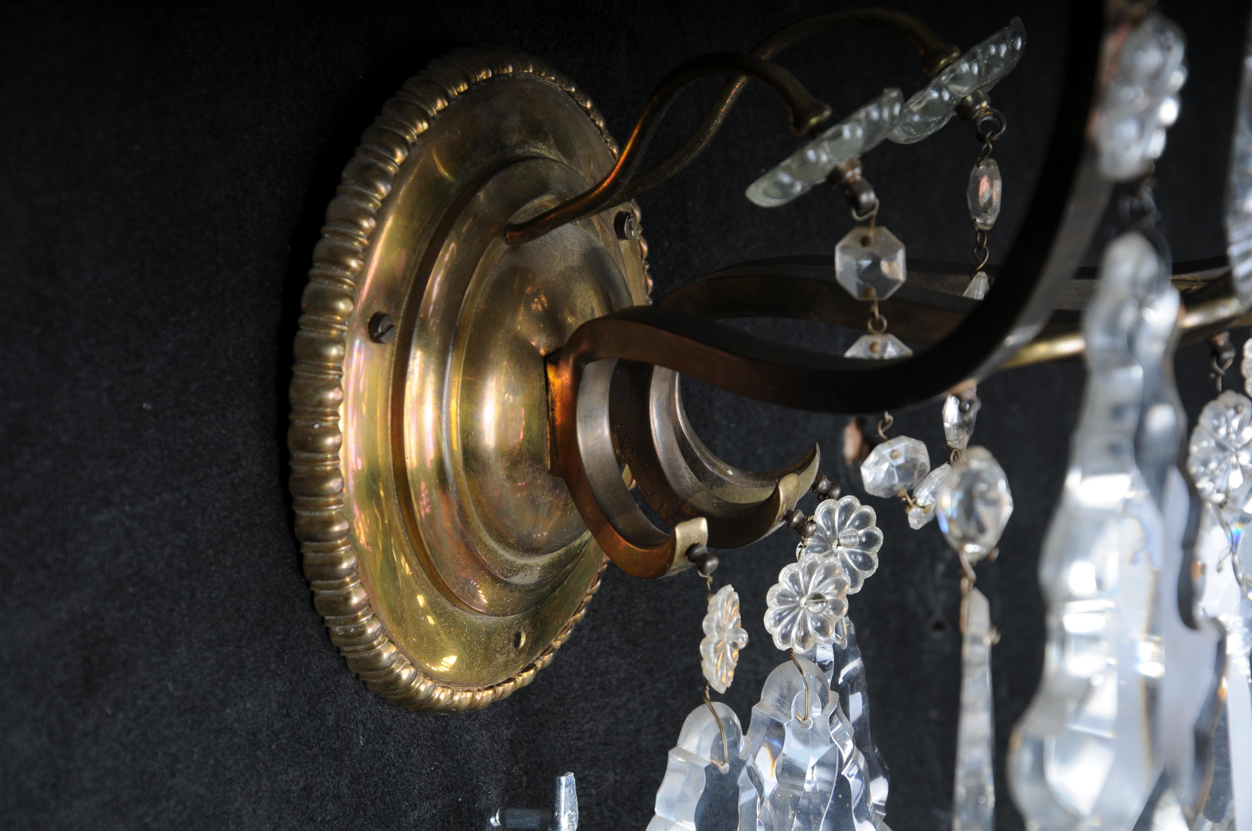 applique classique en cristal français, 20e siècle.  Argent en vente 4