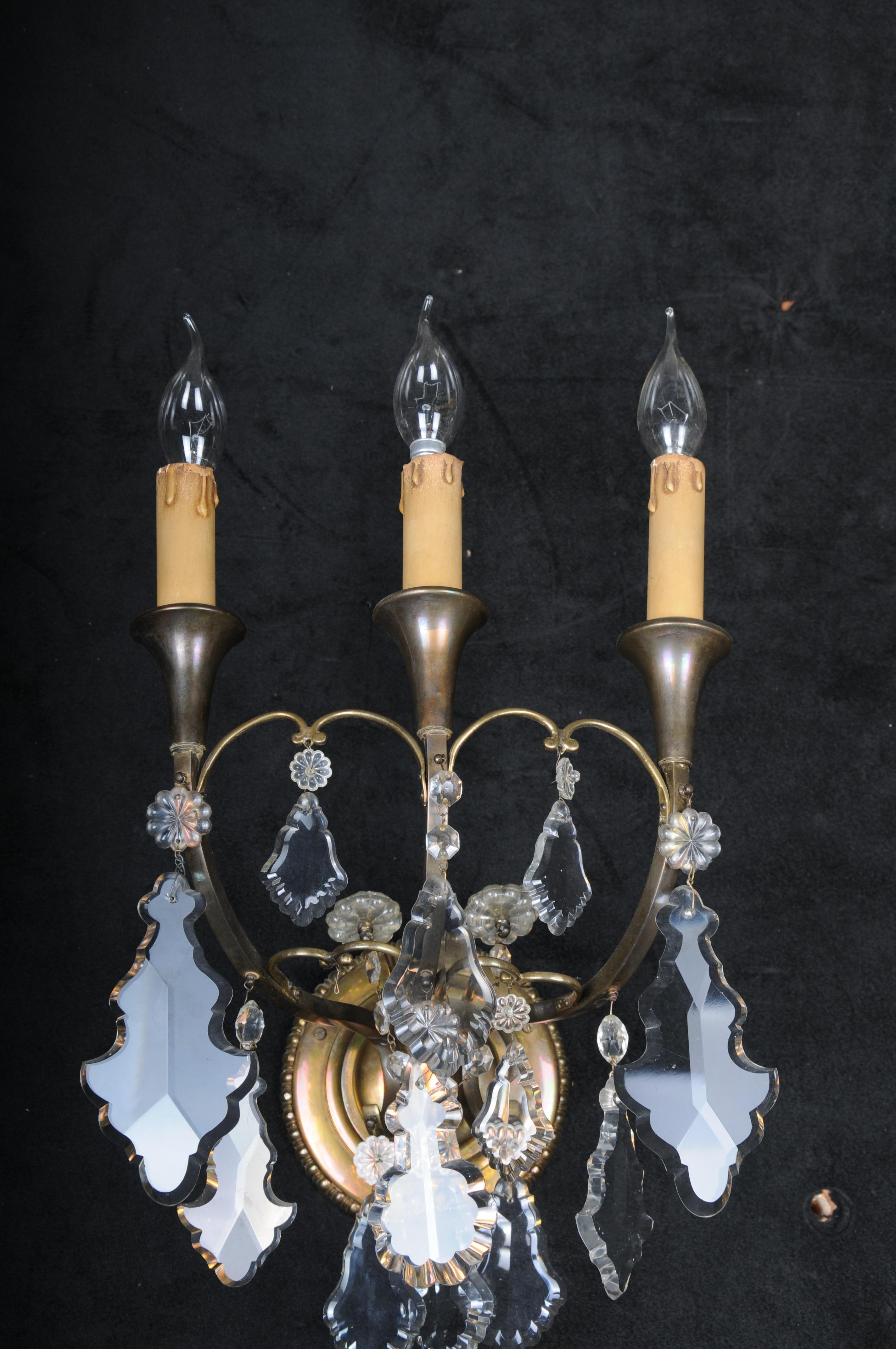 applique classique en cristal français, 20e siècle.  Argent en vente 5