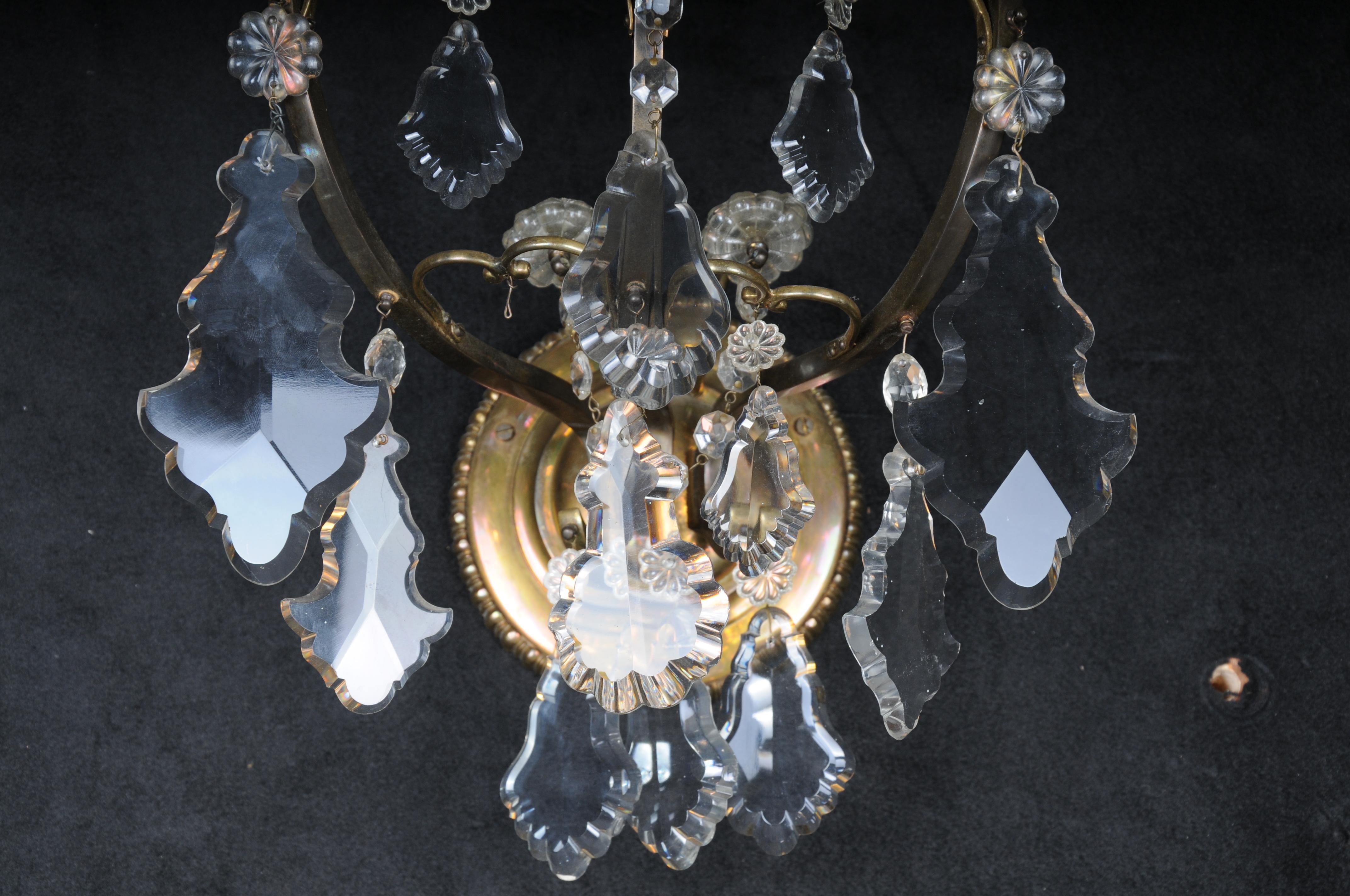 applique classique en cristal français, 20e siècle.  Argent en vente 6