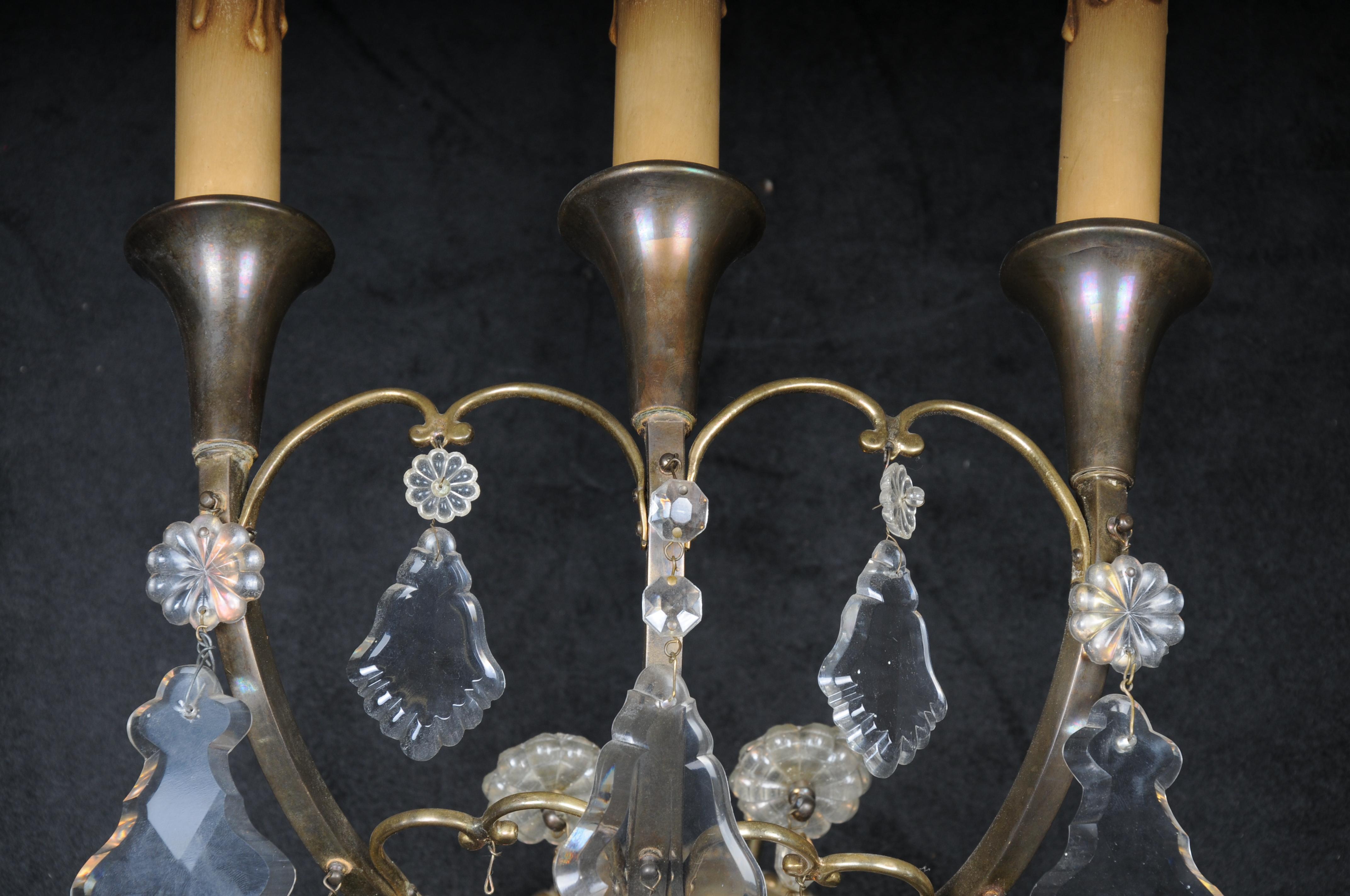 applique classique en cristal français, 20e siècle.  Argent en vente 7