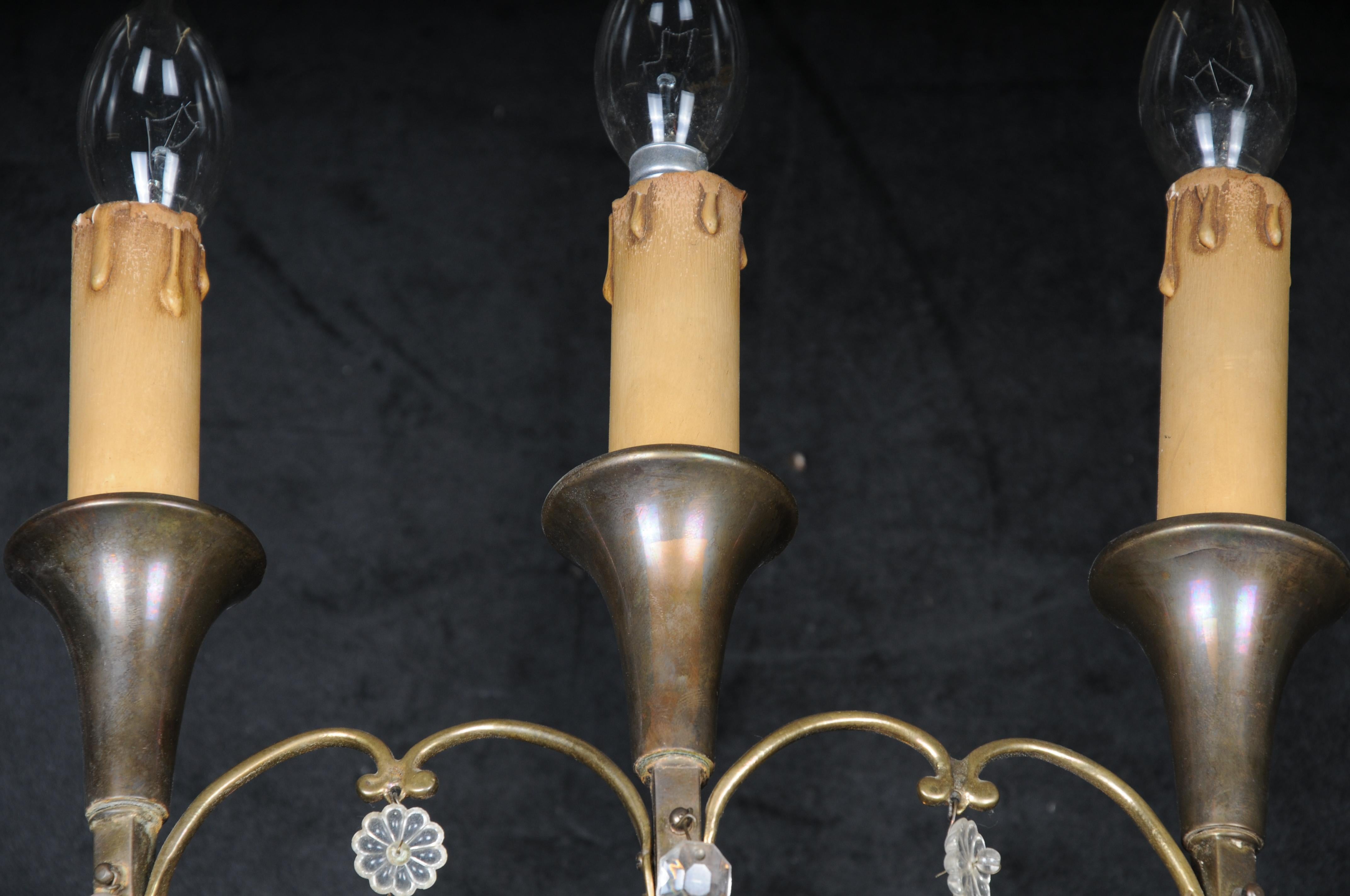 applique classique en cristal français, 20e siècle.  Argent en vente 8
