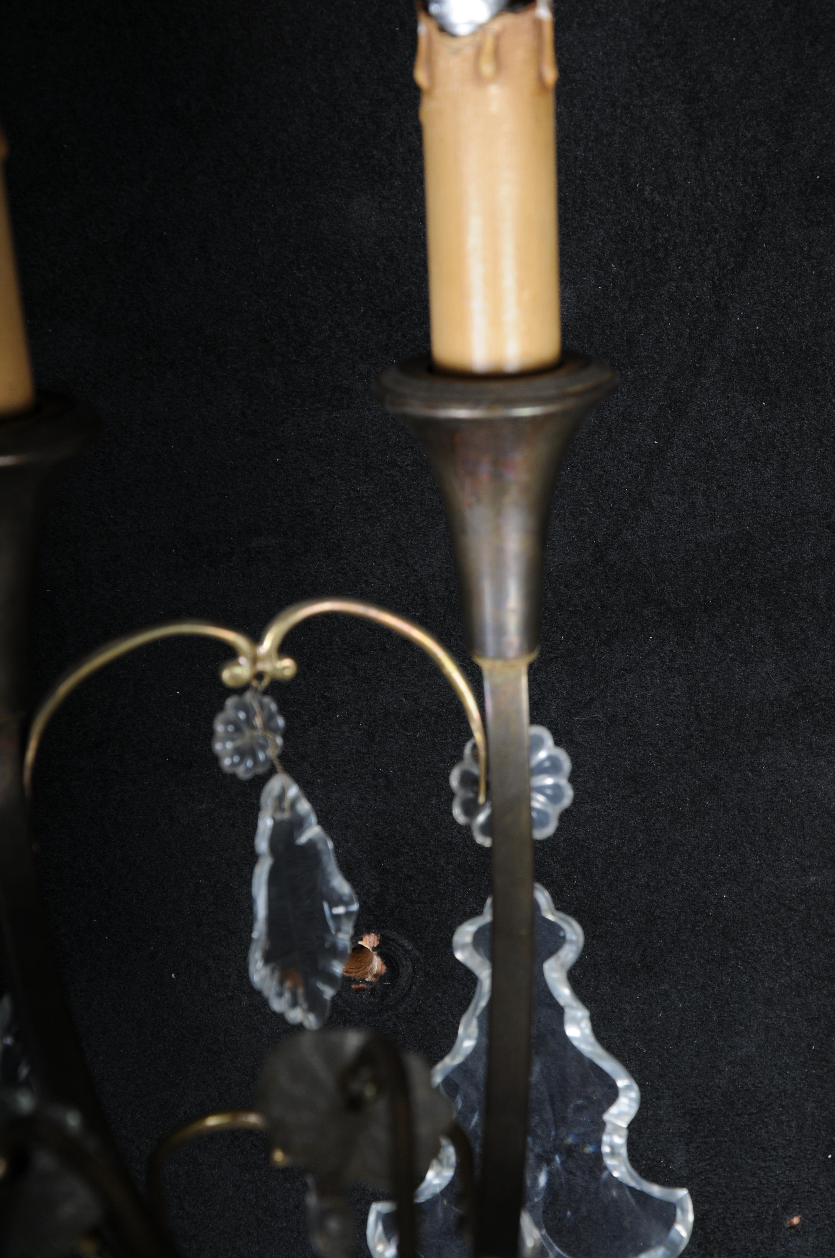 applique classique en cristal français, 20e siècle.  Argent en vente 10