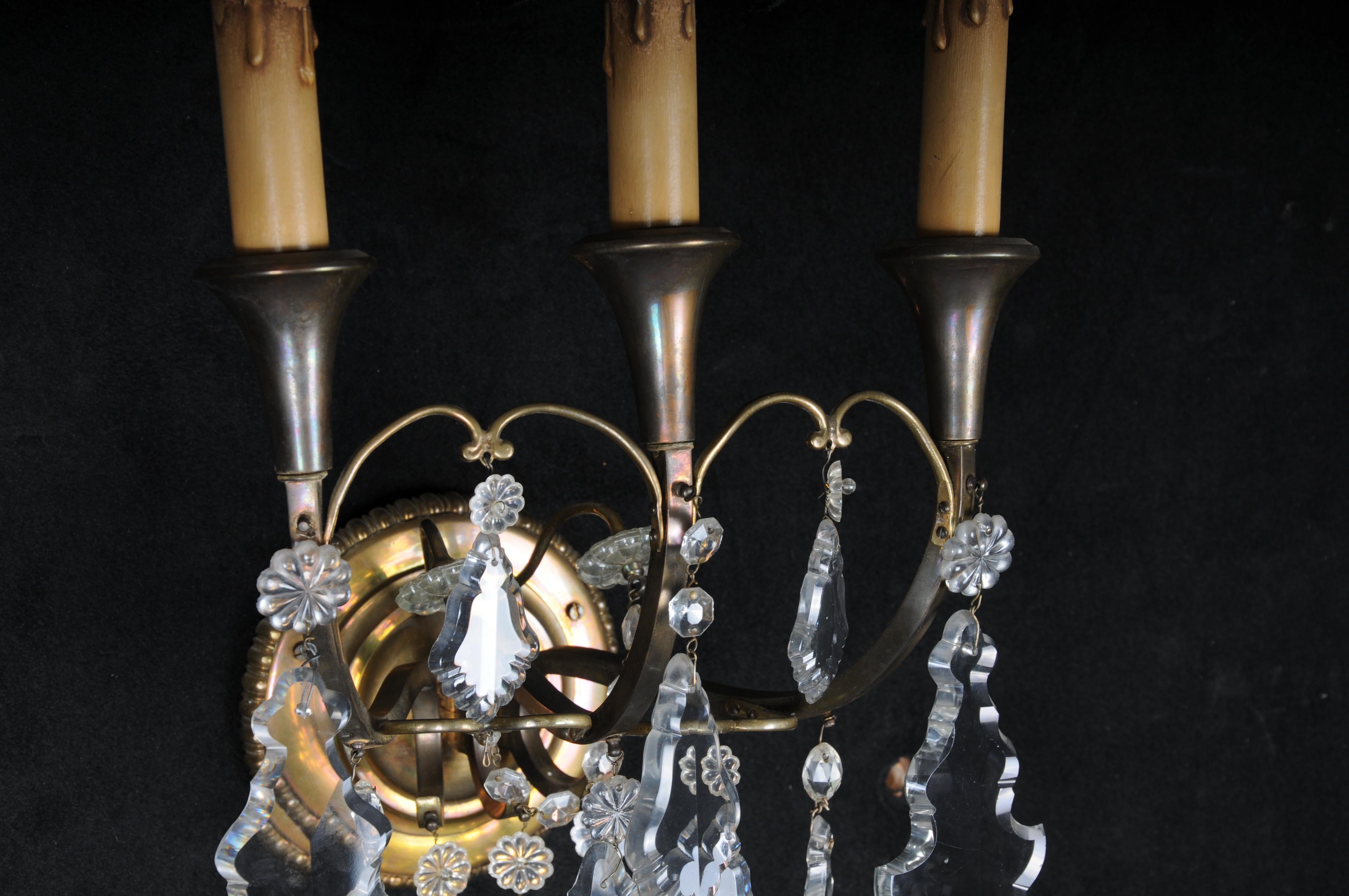 applique classique en cristal français, 20e siècle.  Argent Bon état - En vente à Berlin, DE