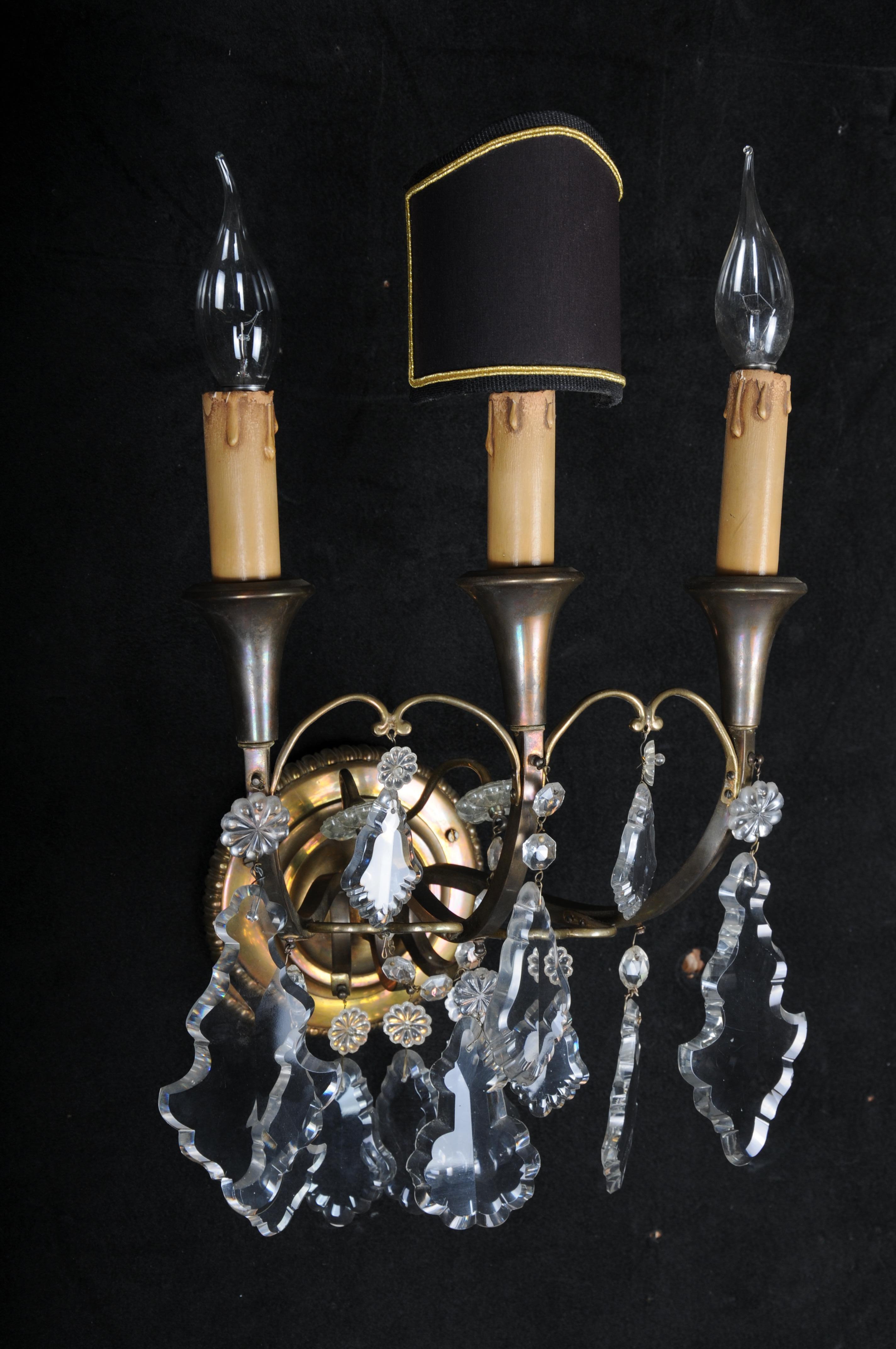 20ième siècle applique classique en cristal français, 20e siècle.  Argent en vente