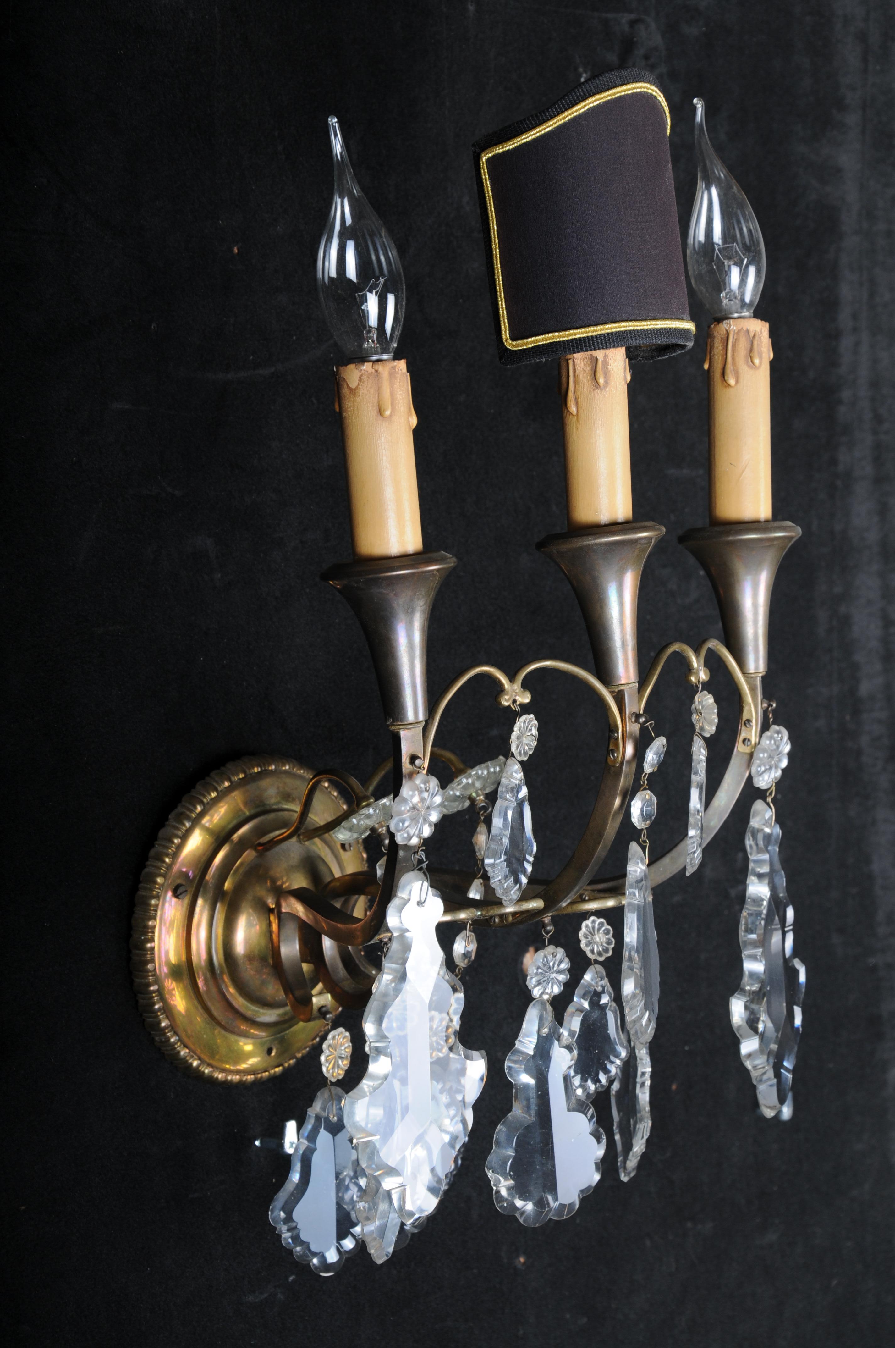 Cristal applique classique en cristal français, 20e siècle.  Argent en vente
