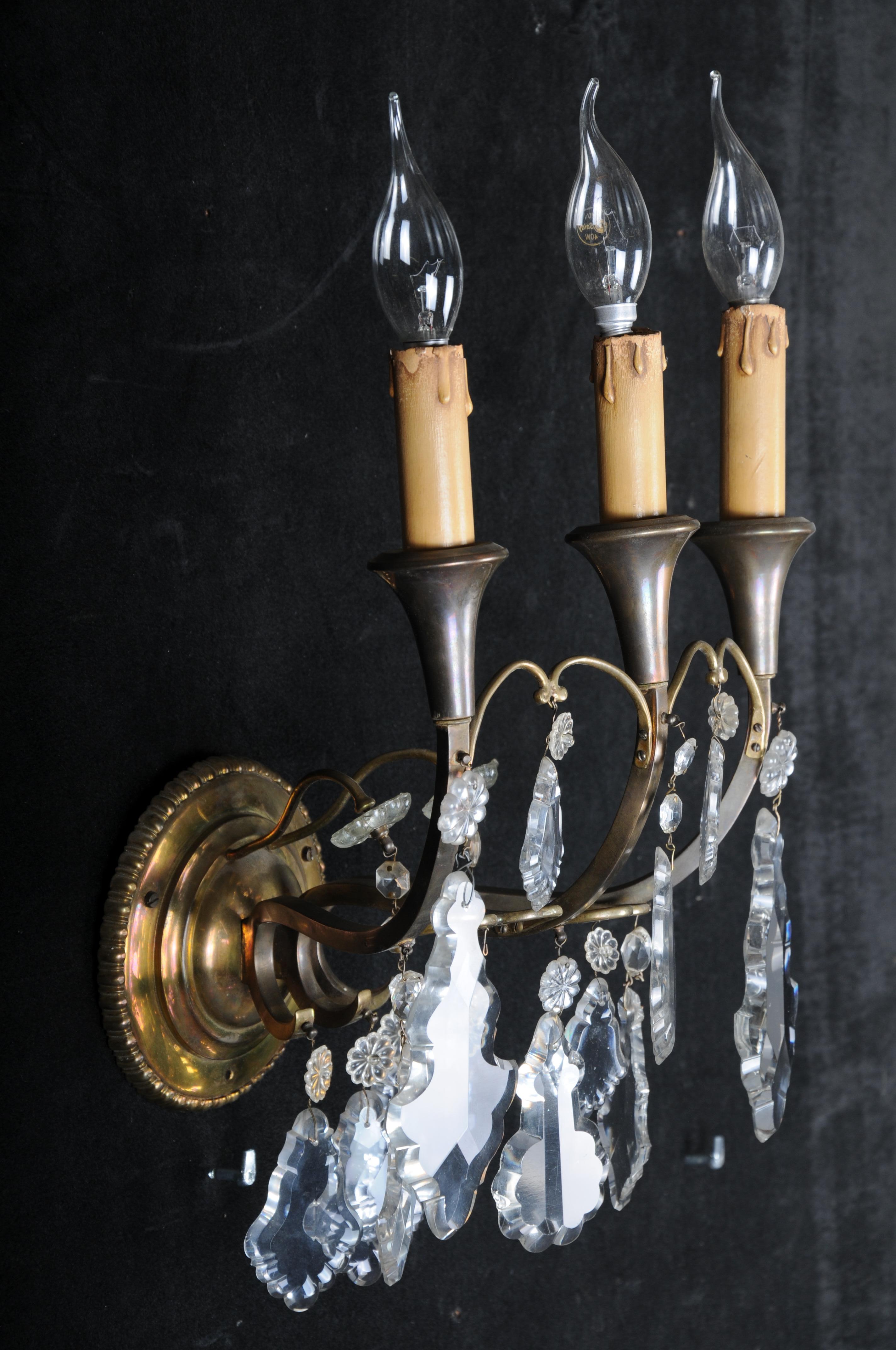 applique classique en cristal français, 20e siècle.  Argent en vente 1