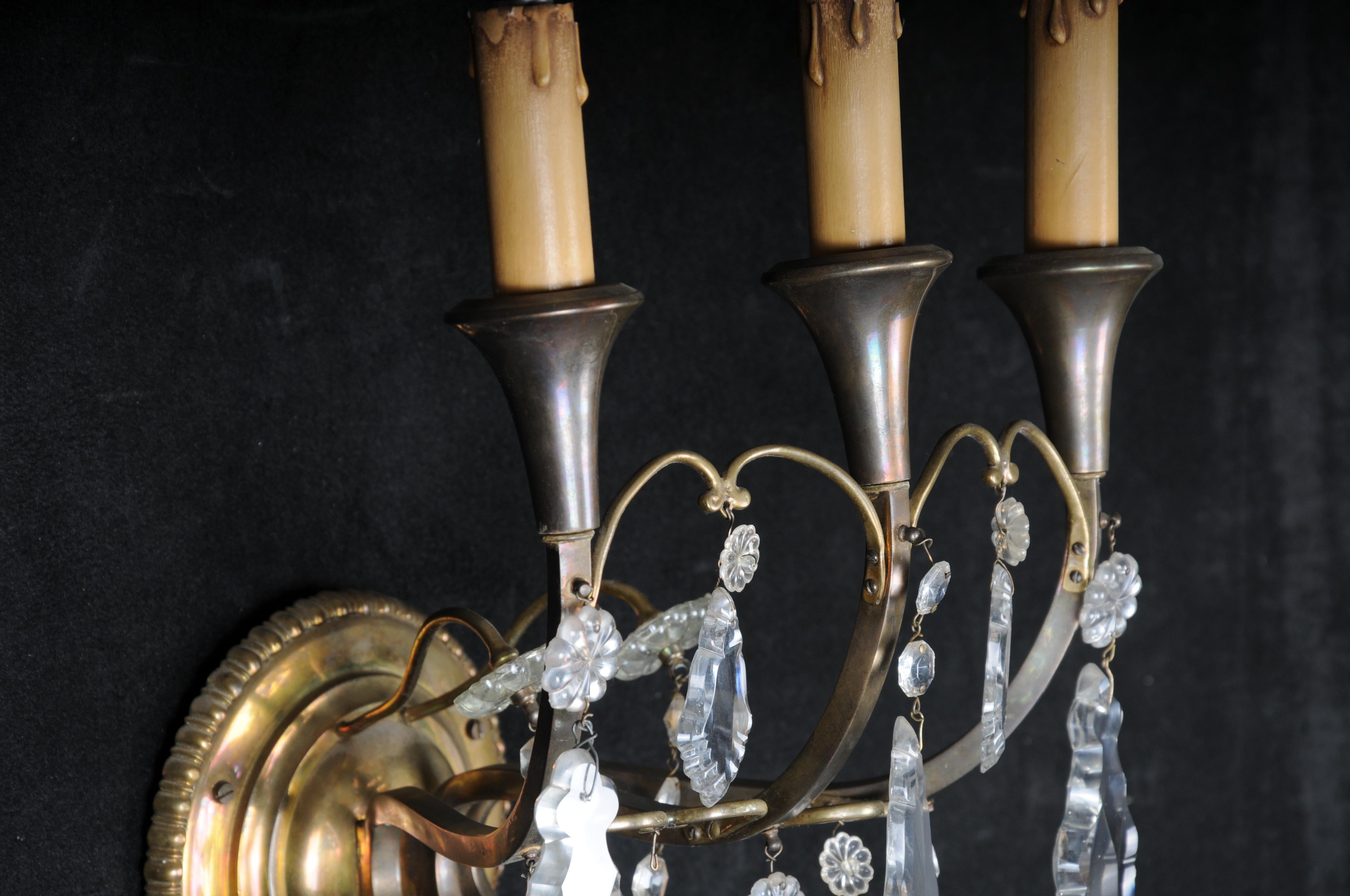 applique classique en cristal français, 20e siècle.  Argent en vente 2