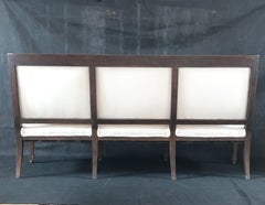 Classic French Empire Walnut Sofa Bench Settee with Tulips